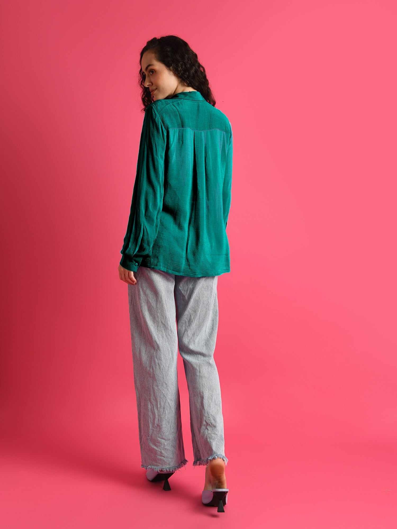 deluxe embellished green shirt