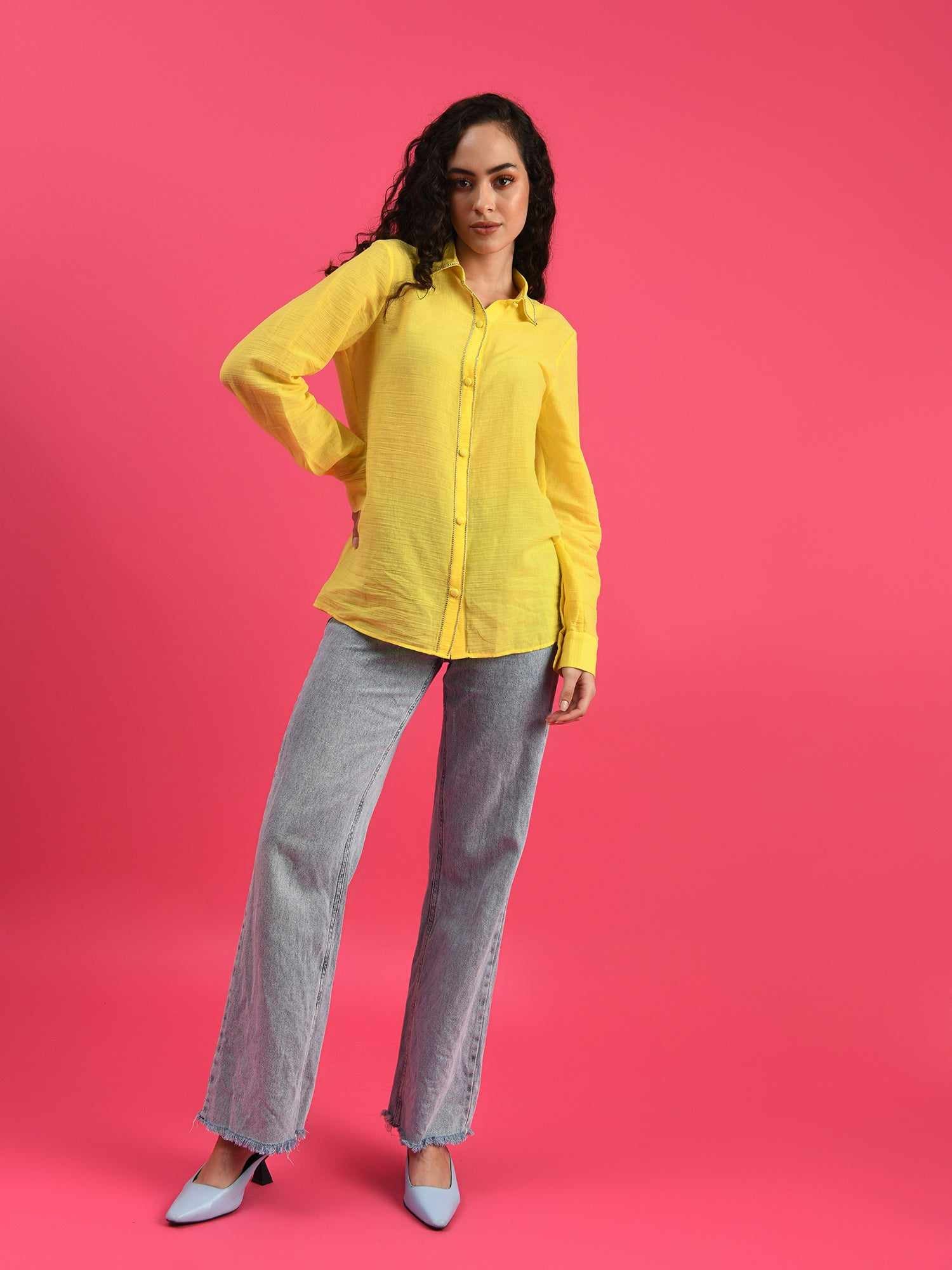 deluxe embellished yellow shirt