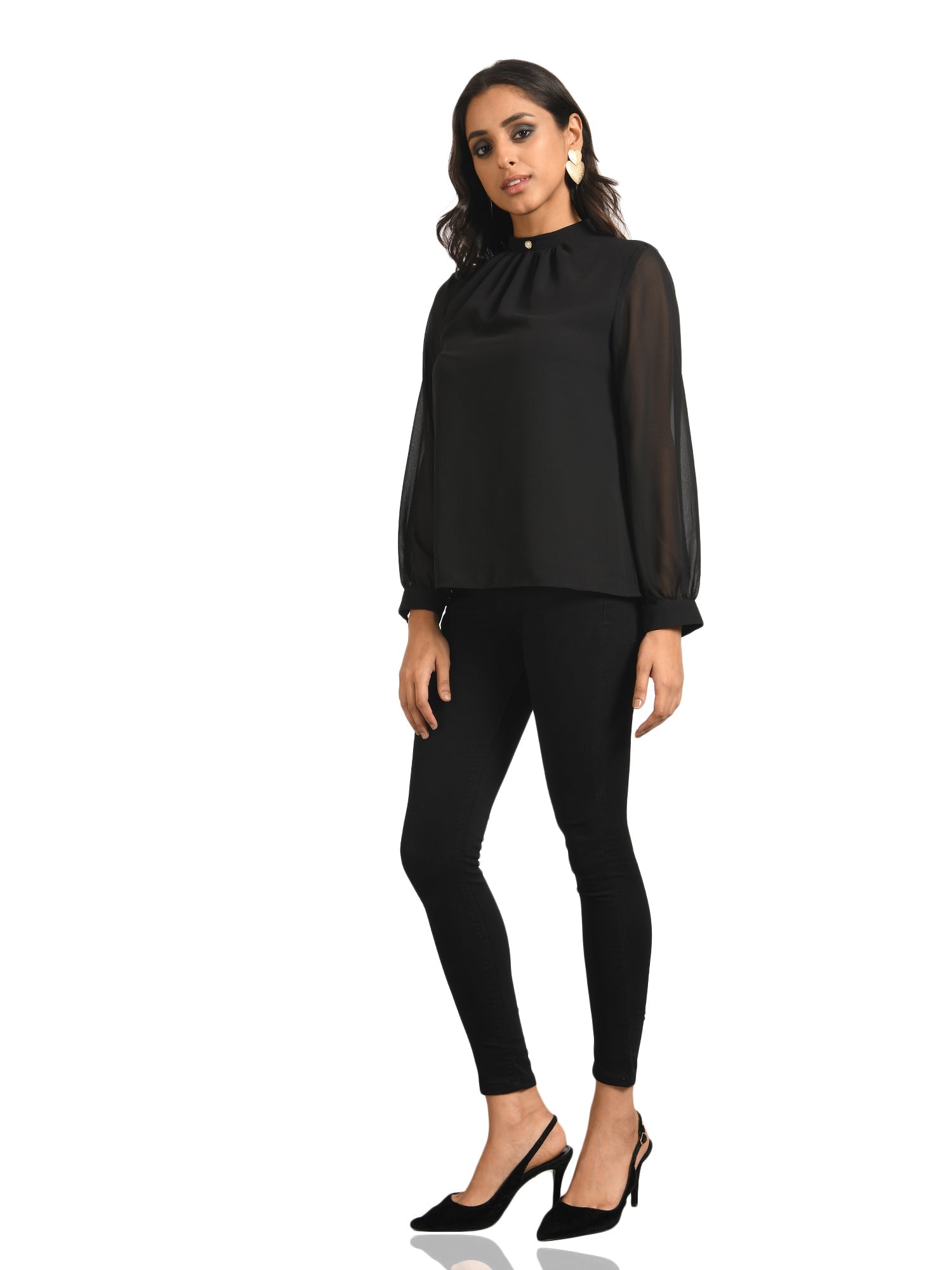 full sleeve black top