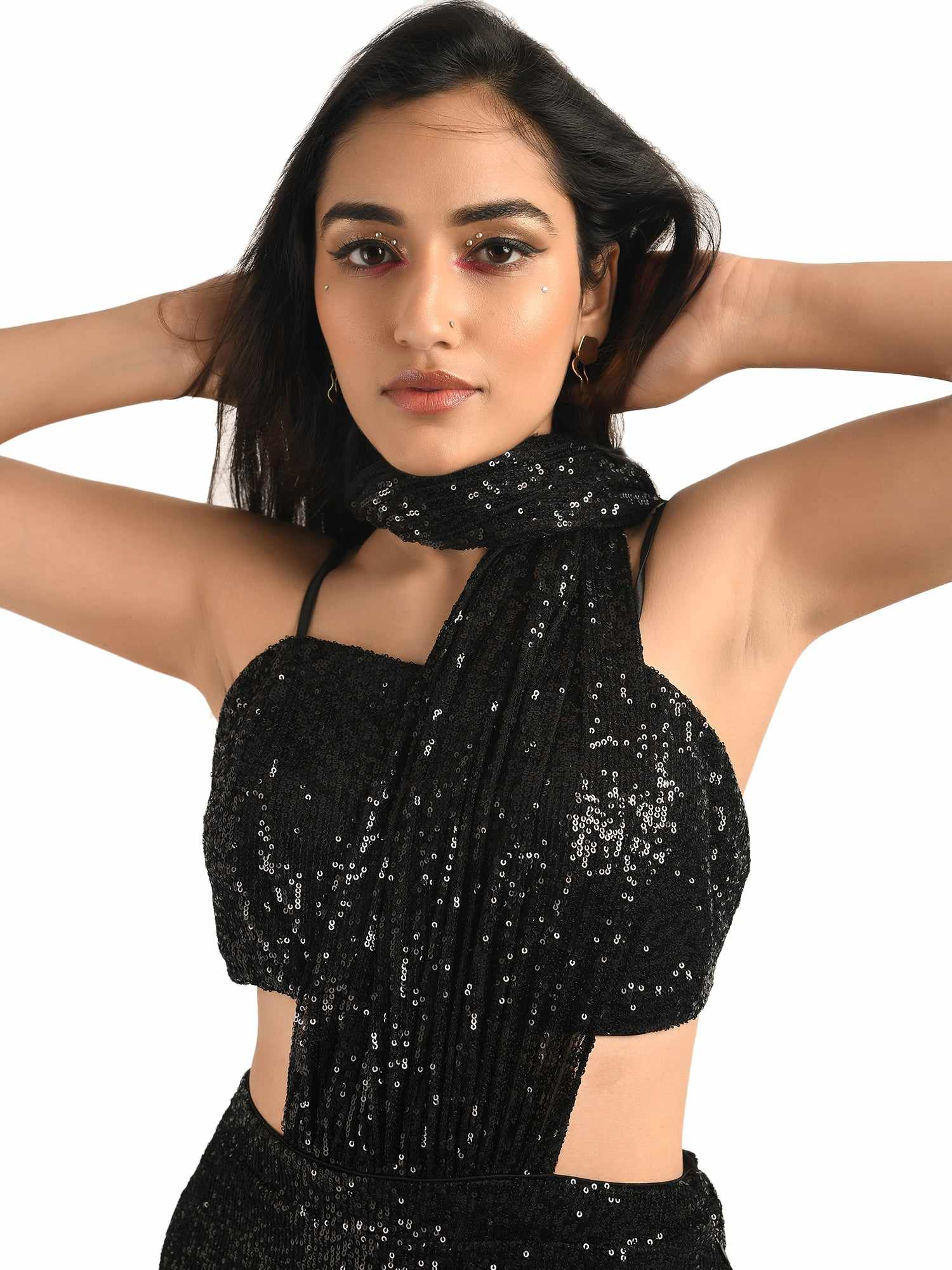 black on black crop top