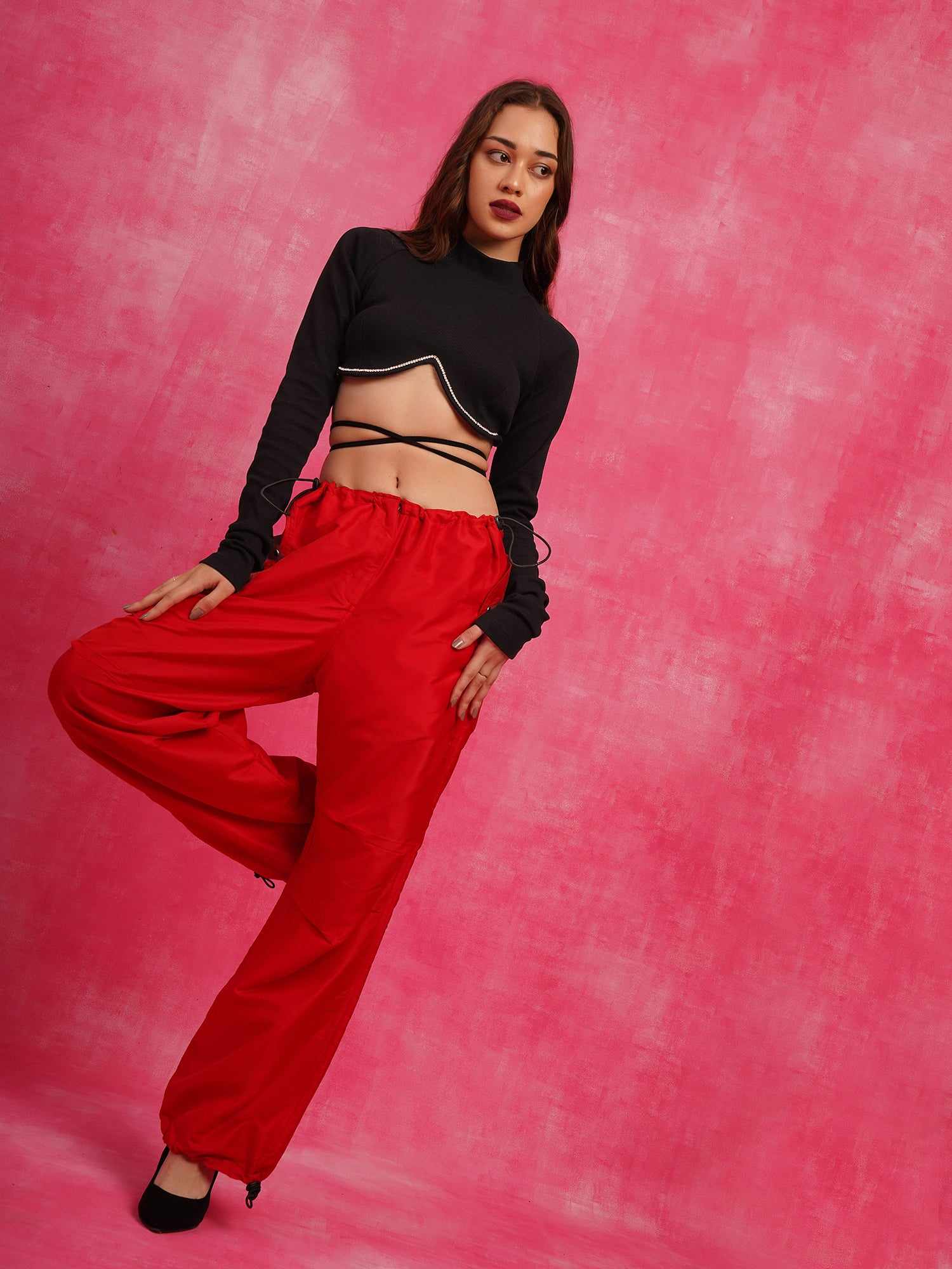 ribbed black crop top