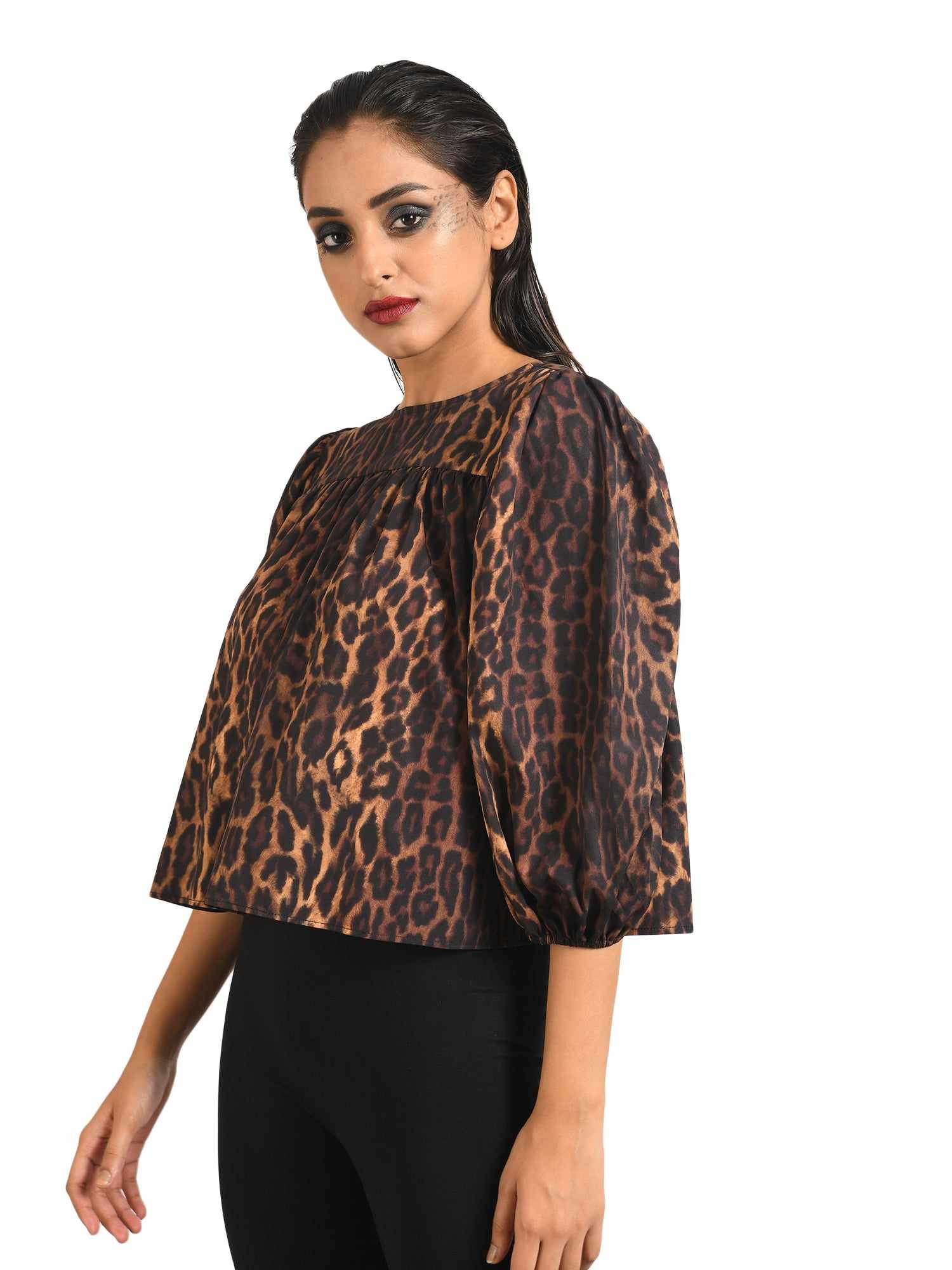 back cut leopard top