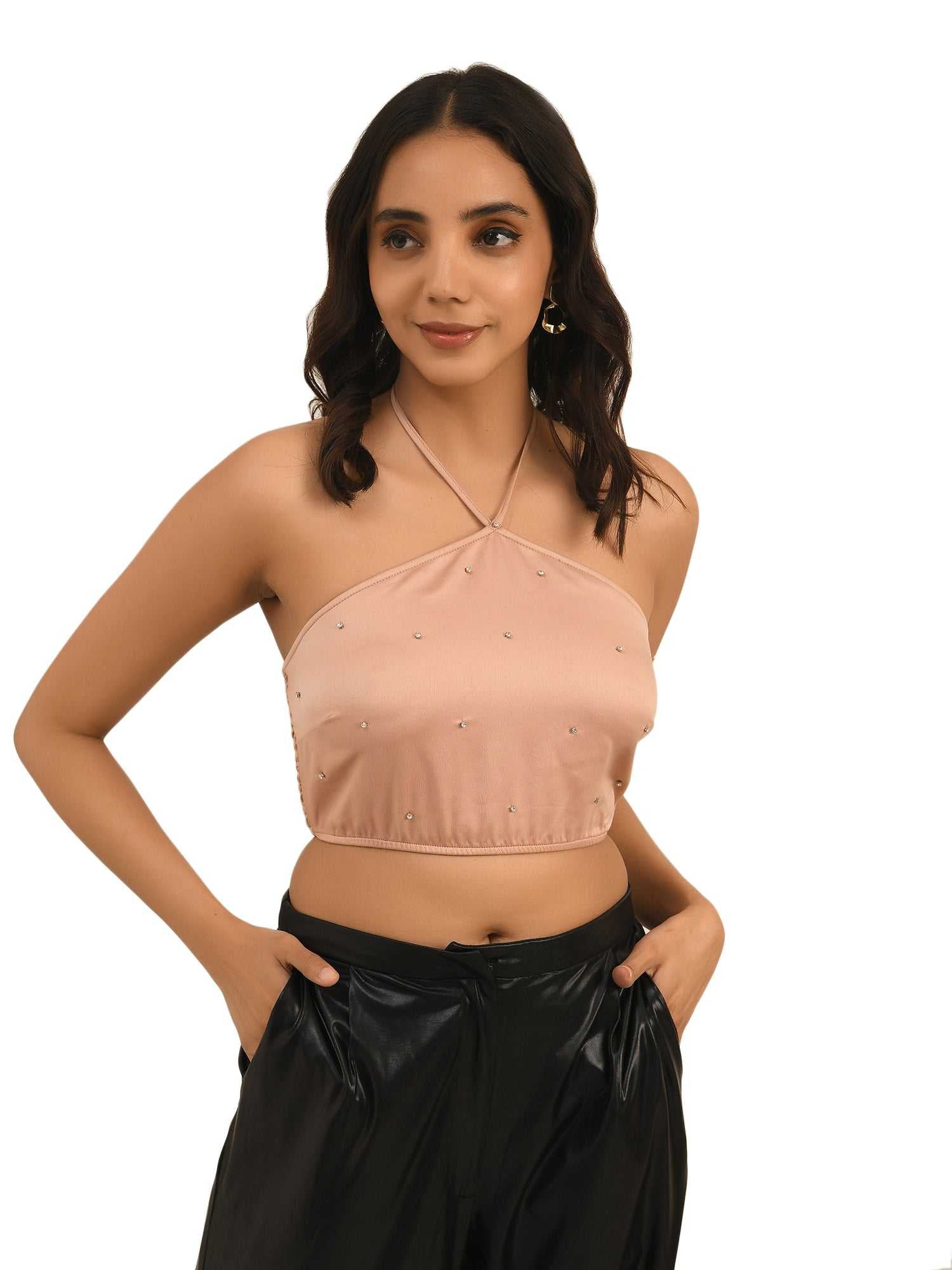 easy breezy satin crop top