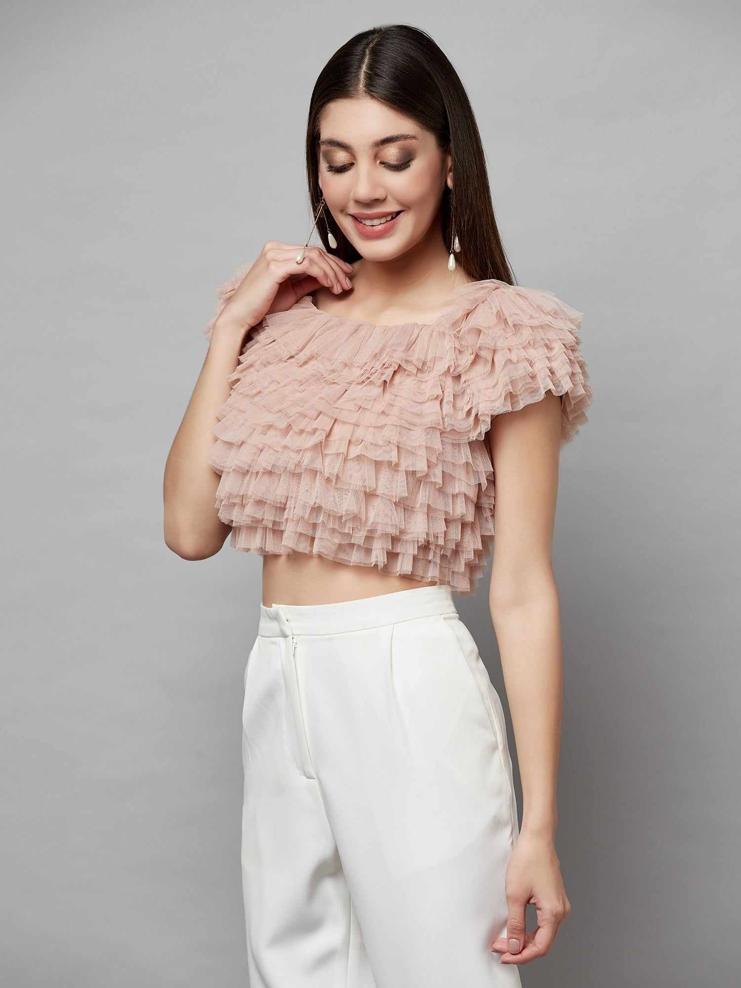 resort vacay multi layer ruffle top