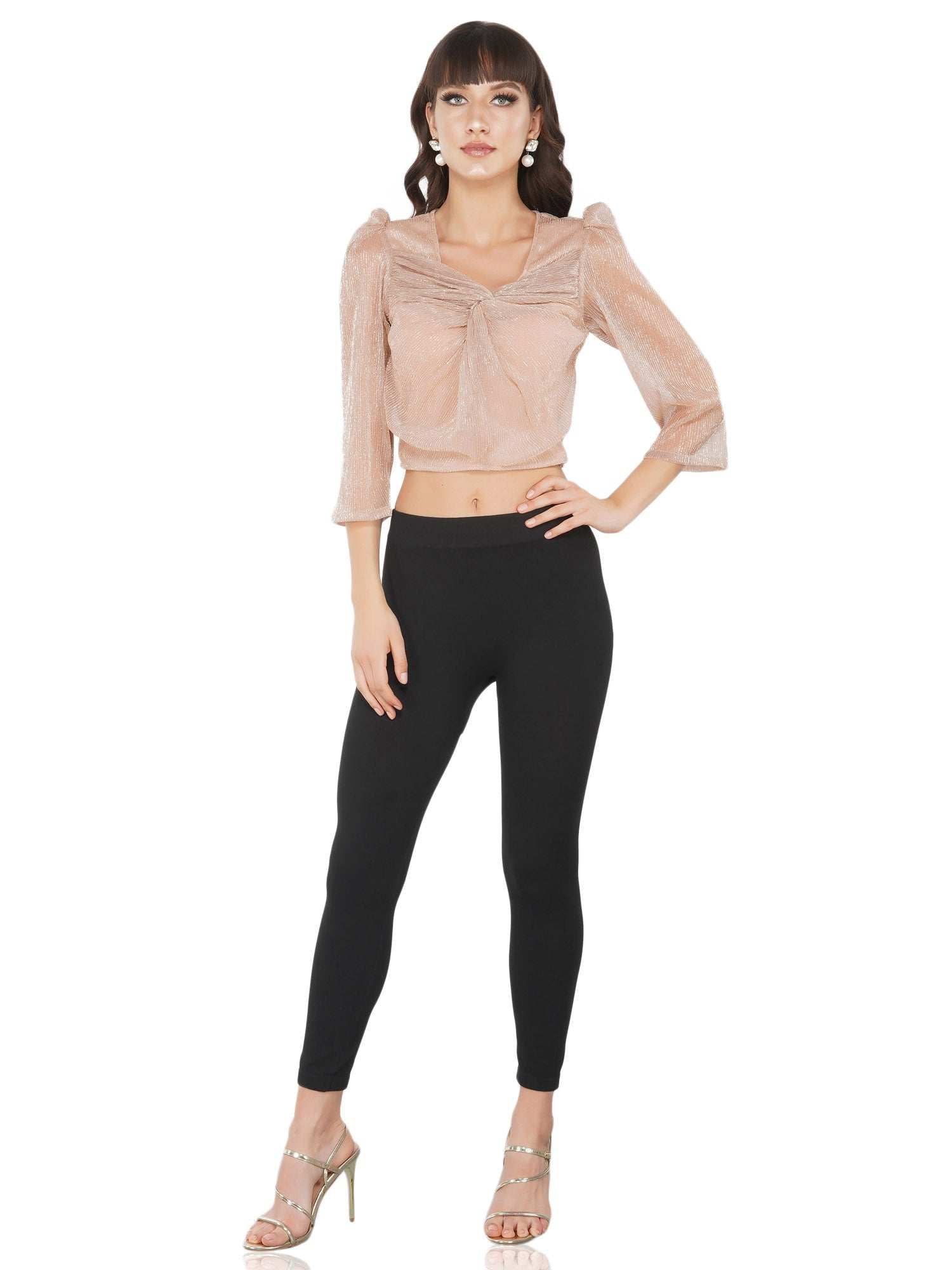 midnight pastel pink twisted top