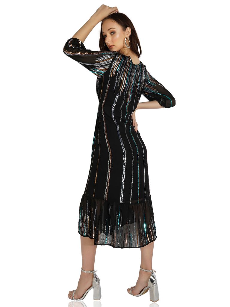 sequin stripes midi dresses gurgaon