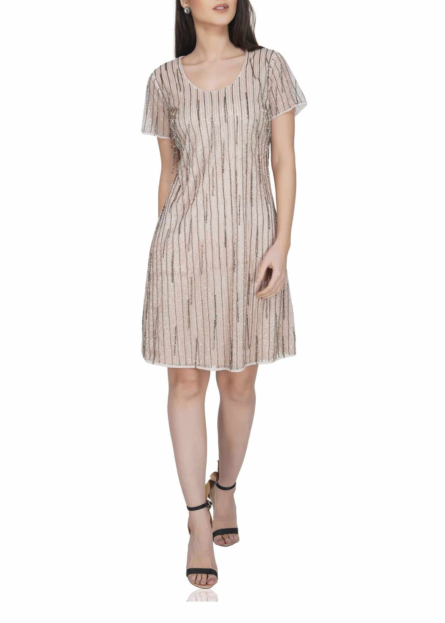 allover tassel stretch dress