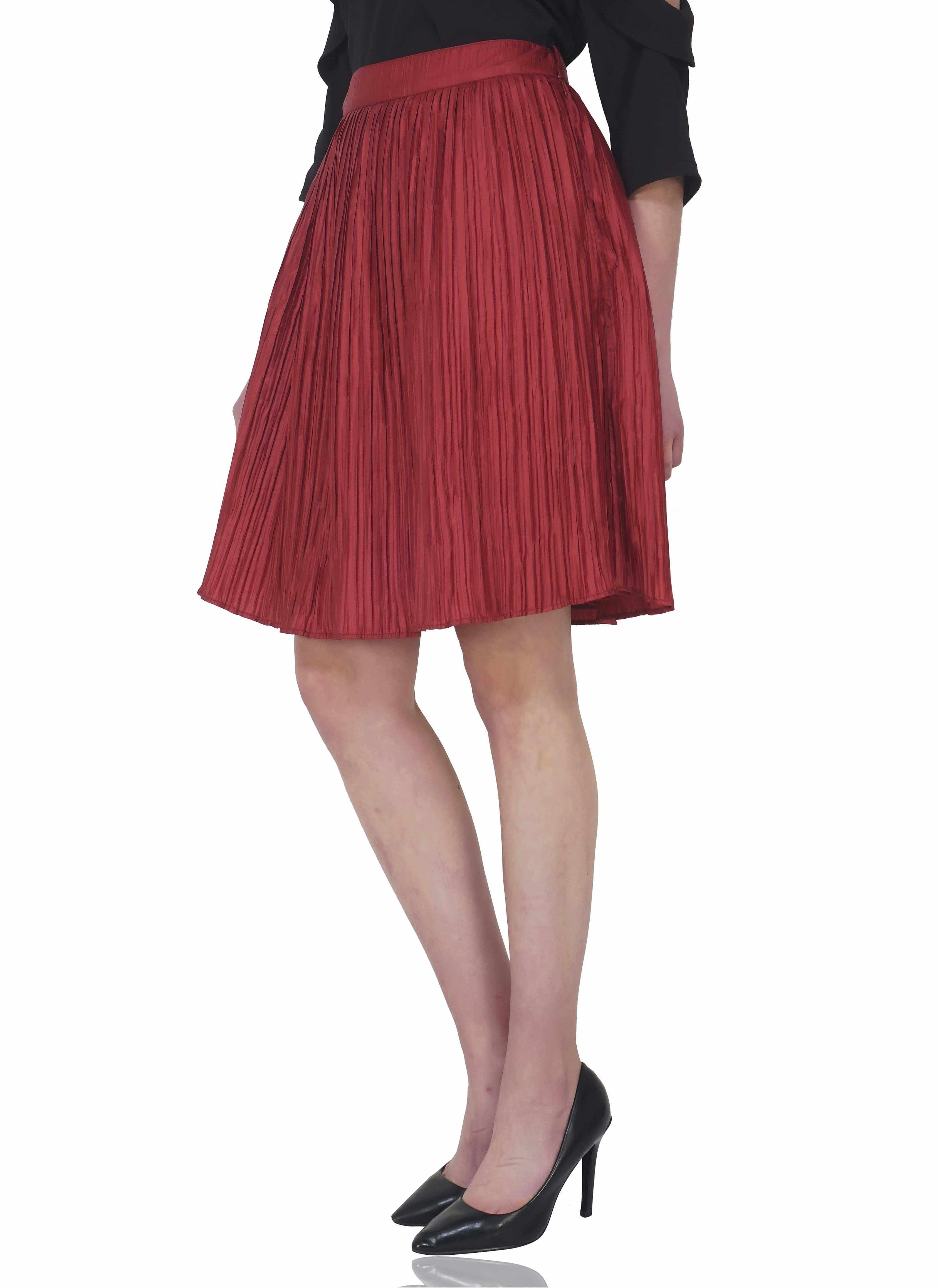 uneven pleated skirt