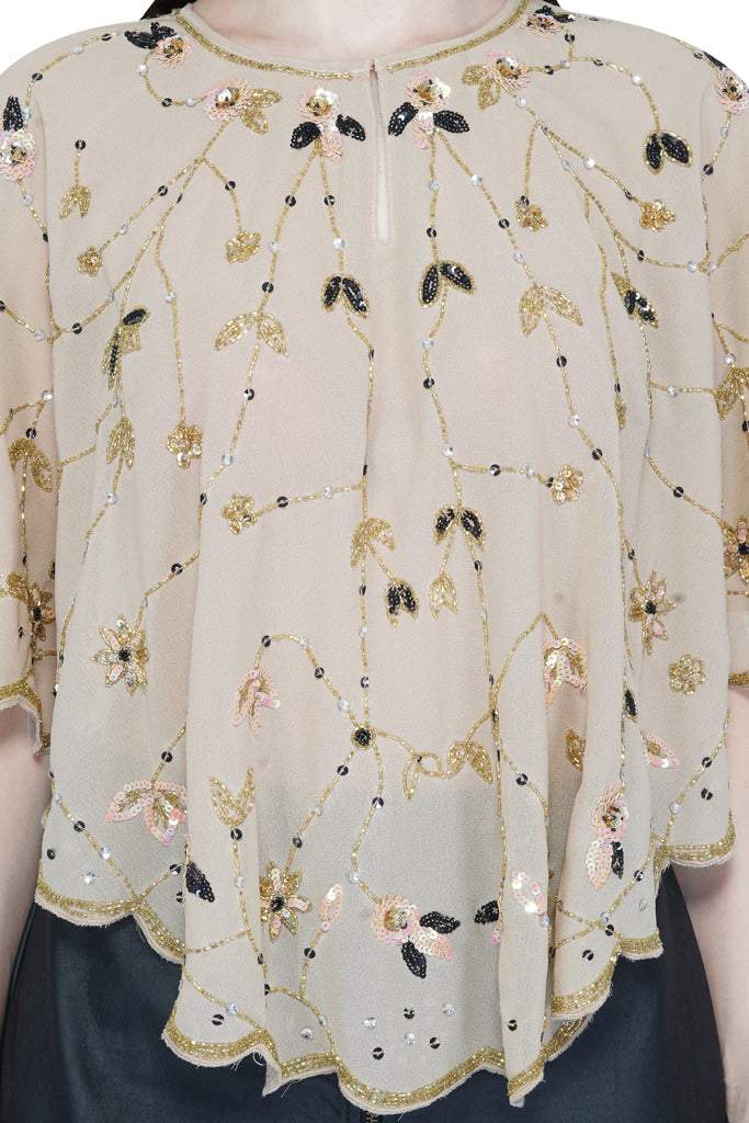 embellished grey cape