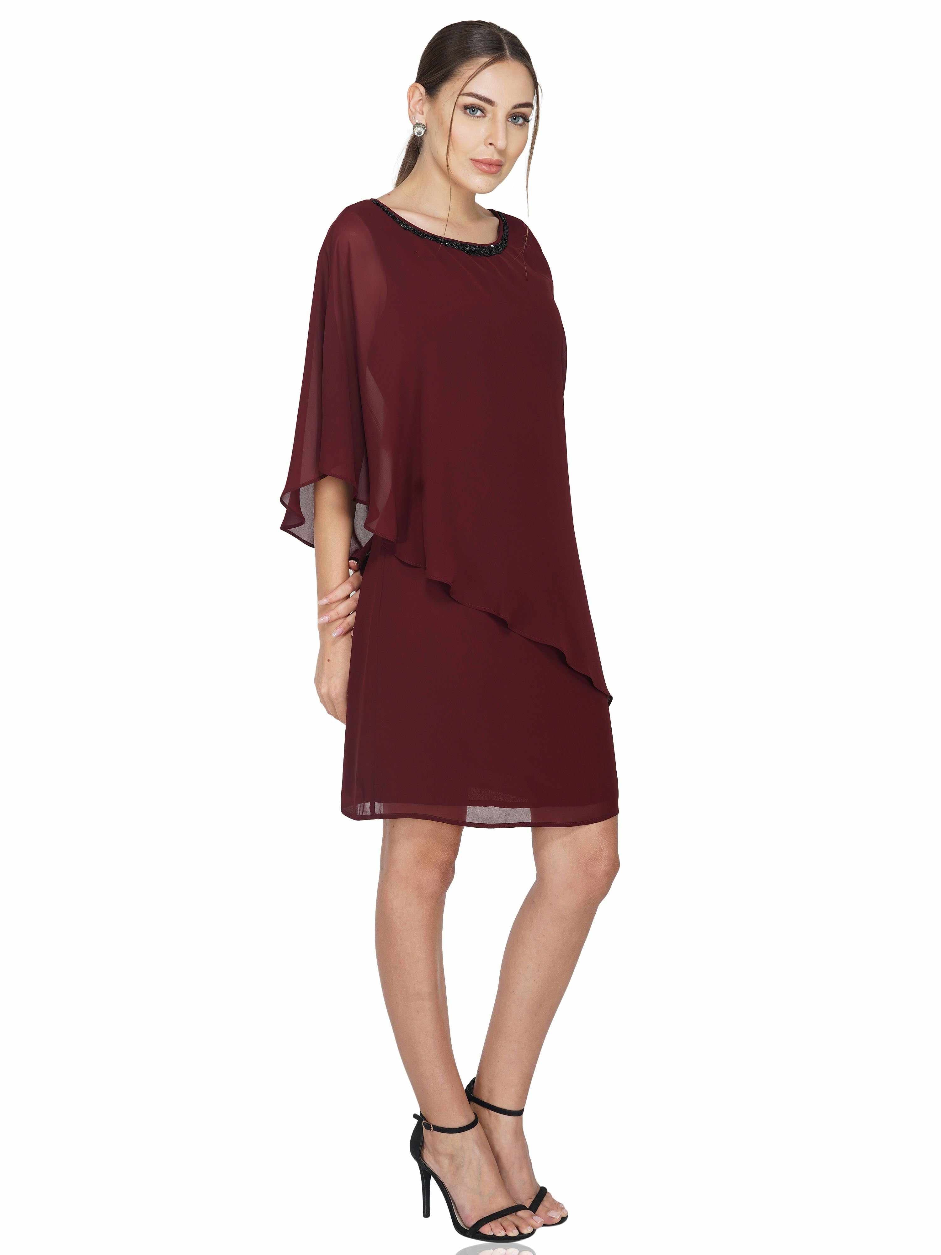 popover dress with neck embellishment