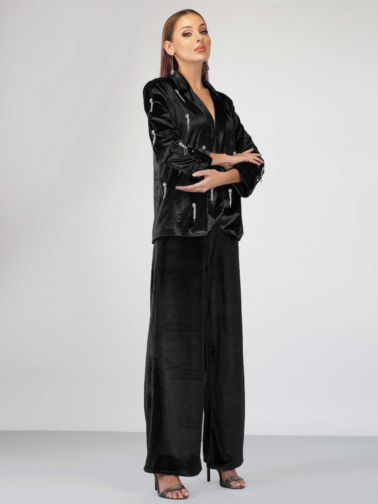 black velour party blazer
