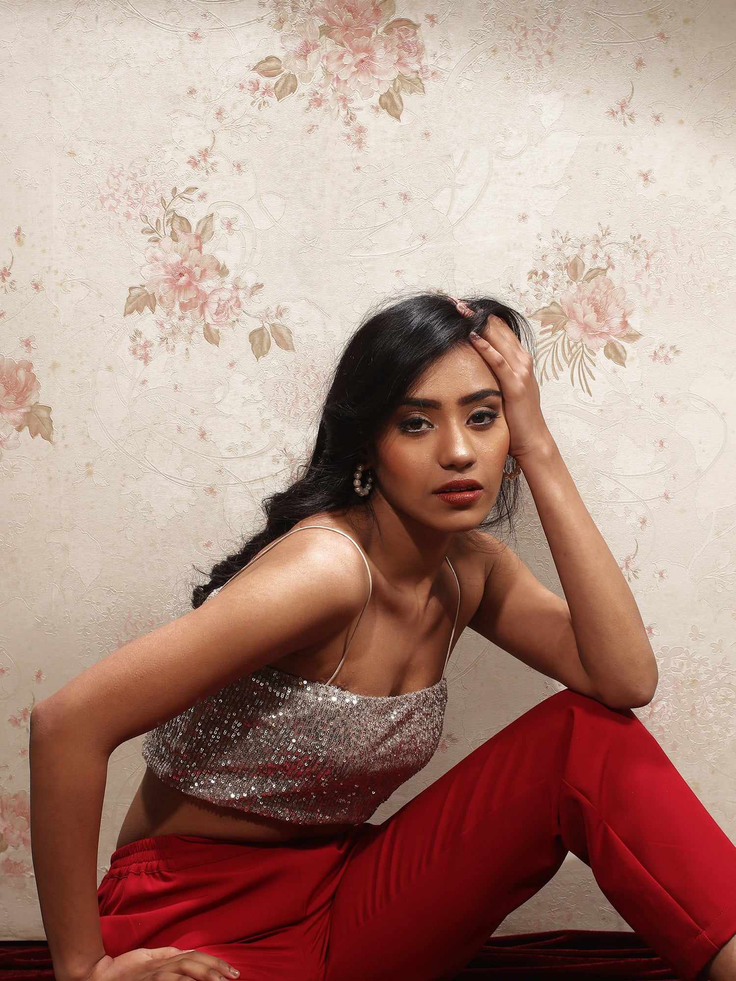 glistening strappy tank top