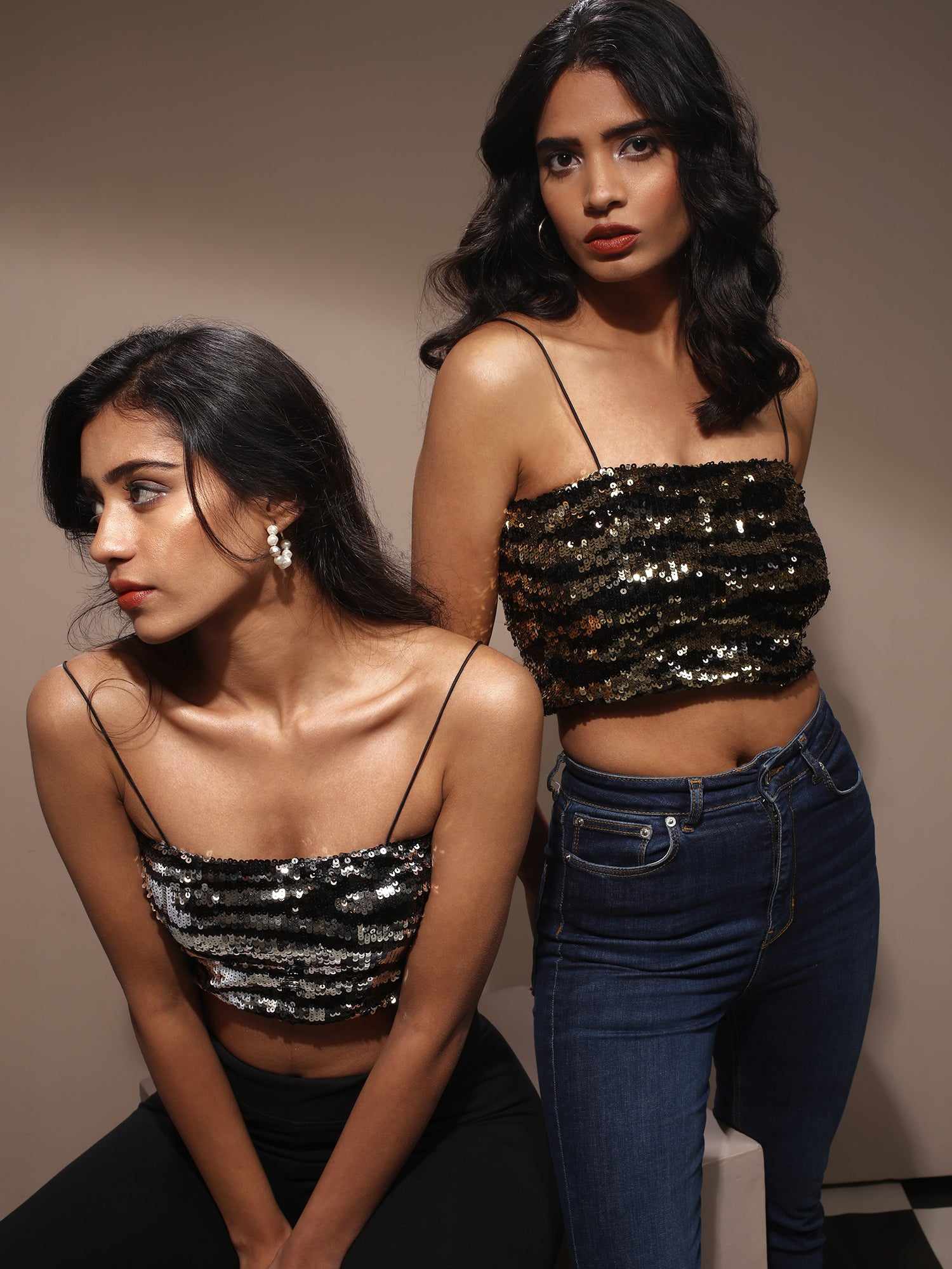 tiger silver strappy tank top