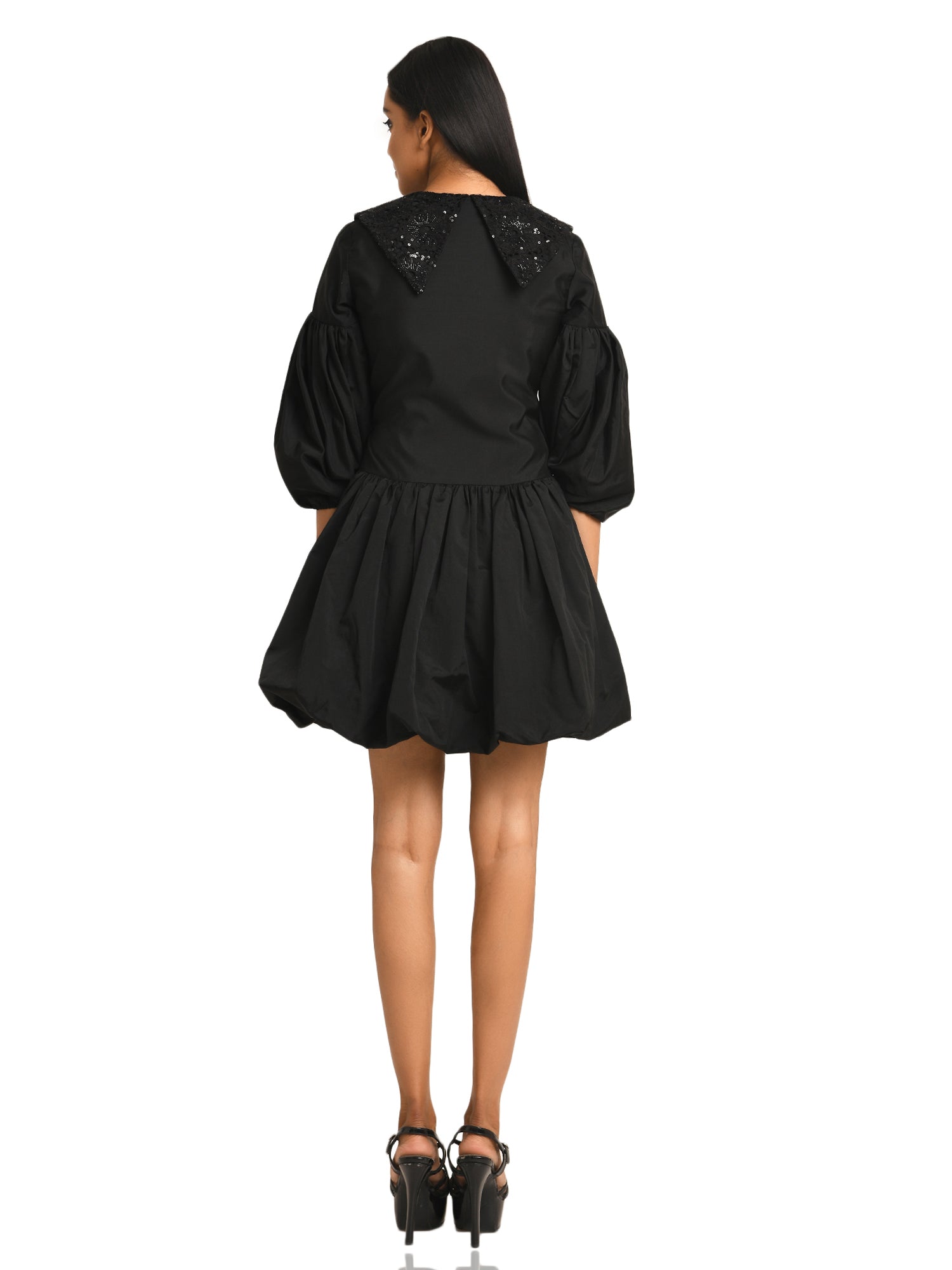 black spring flouncy dress