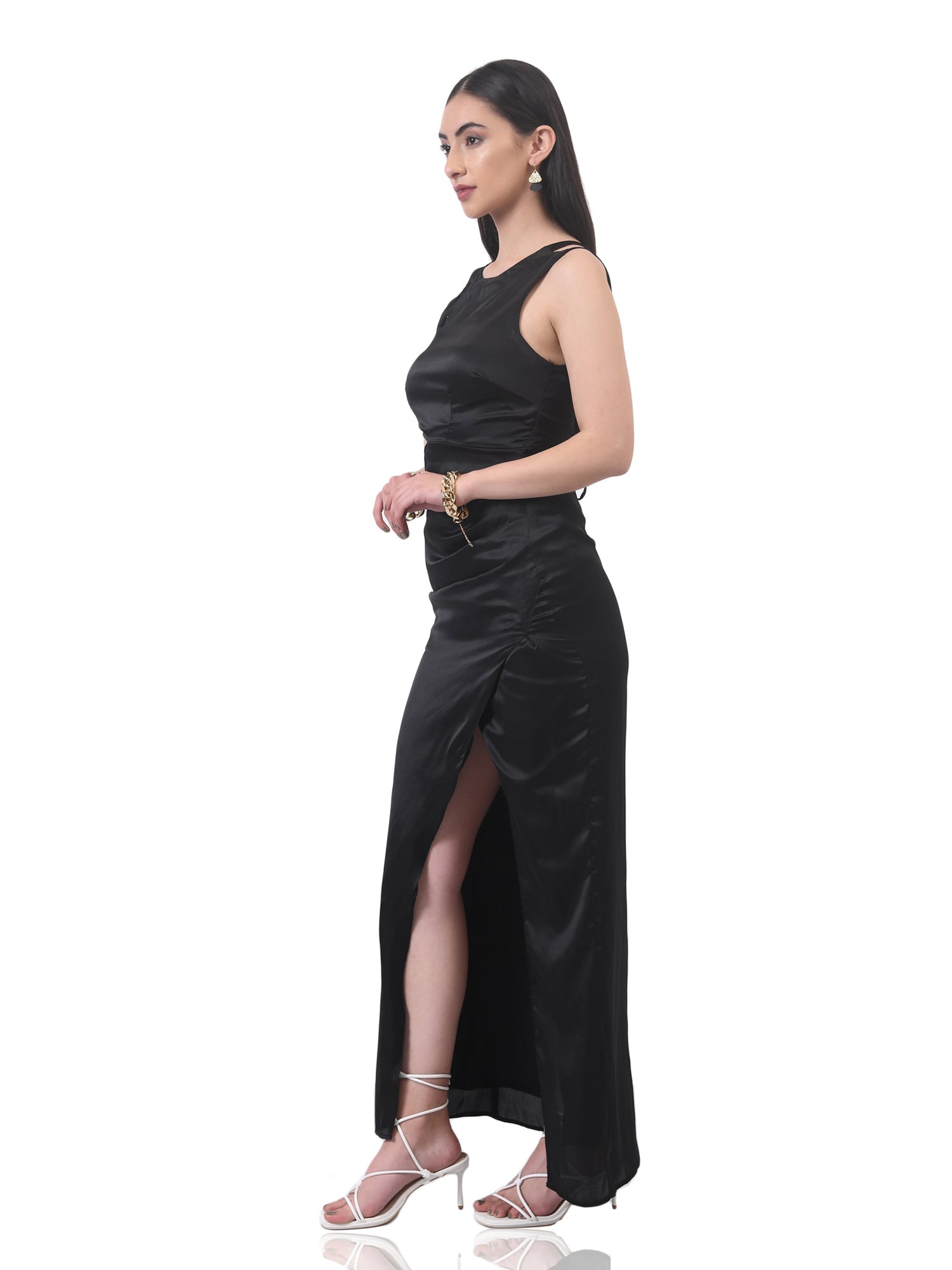 classic cut out black dress