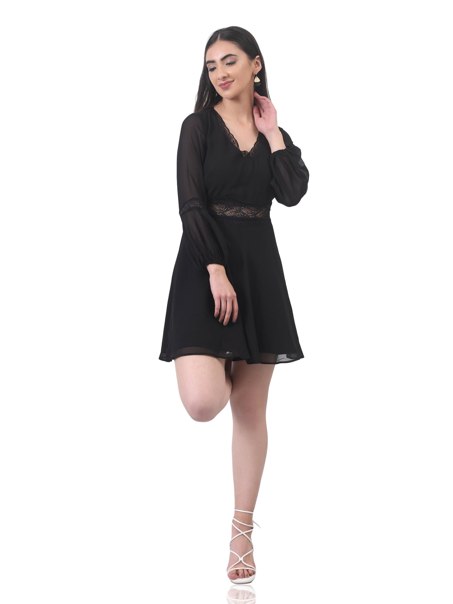 mini black lace dress