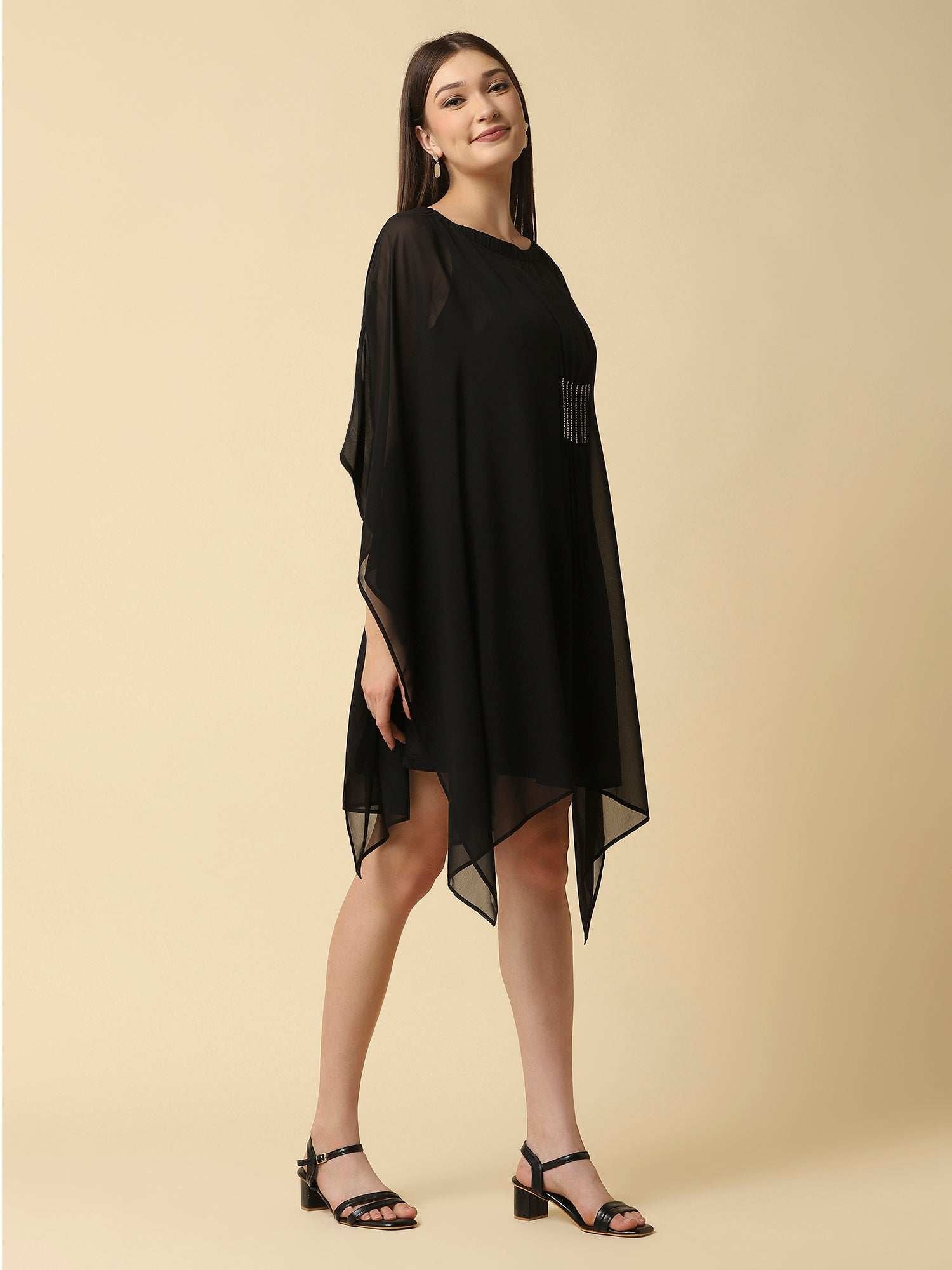 black kaftan dress