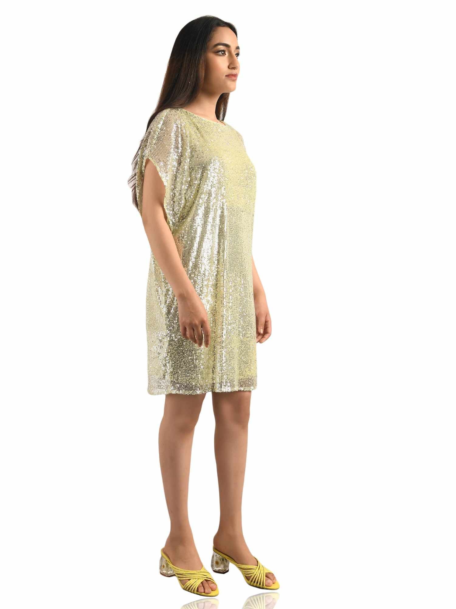 sequins cape dress