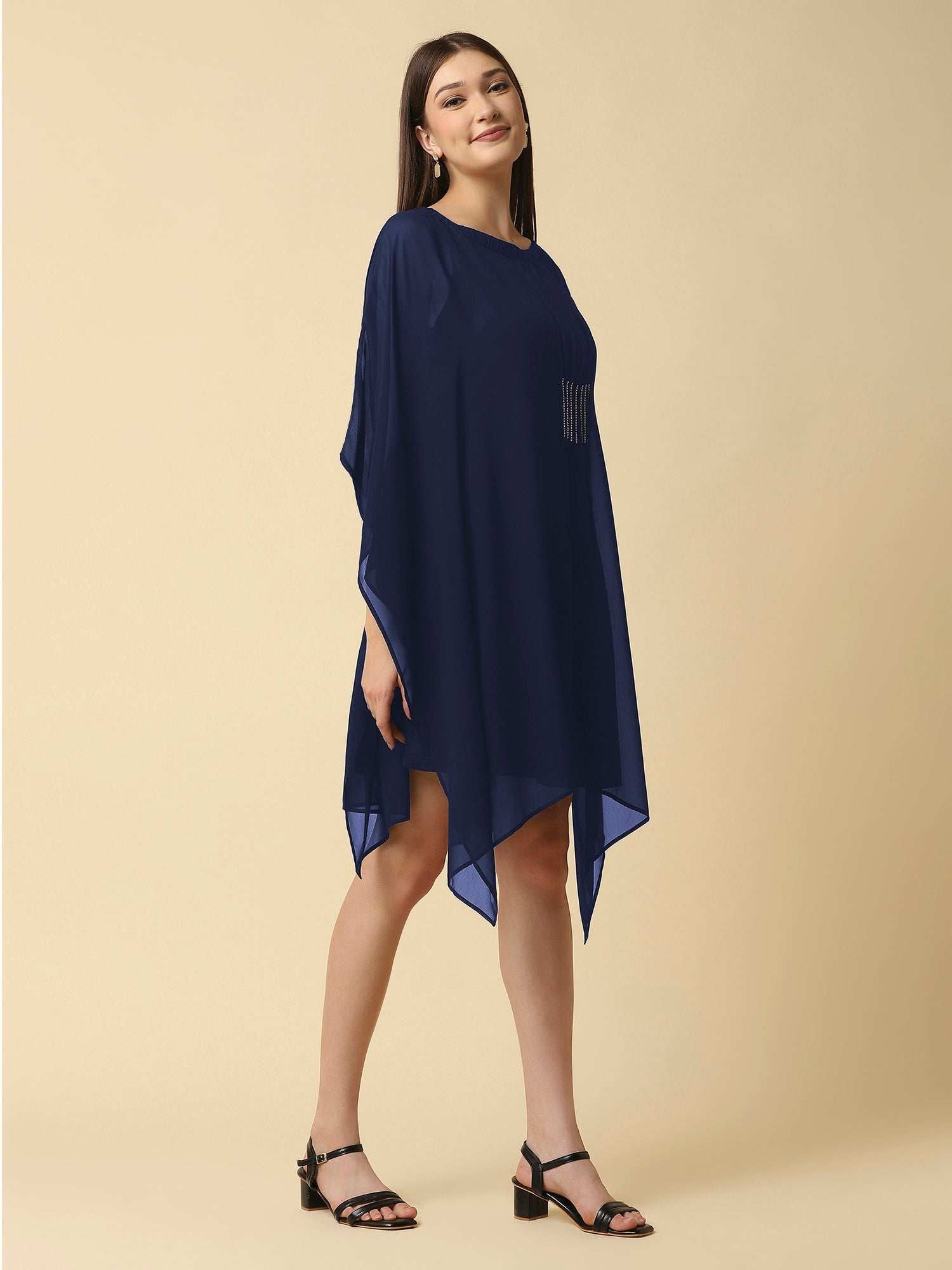 navy kaftan dress