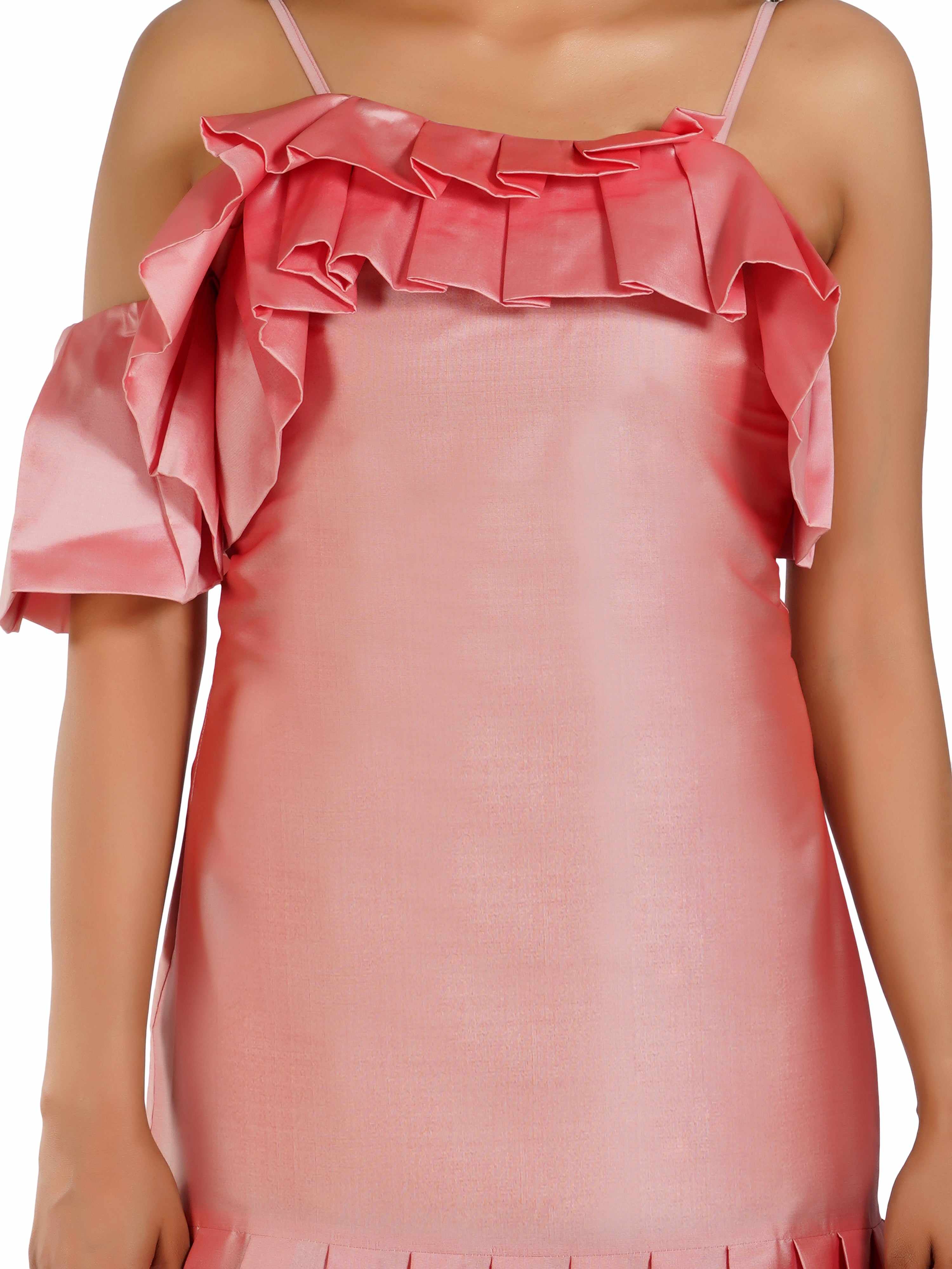 always the muse pink pleated dress