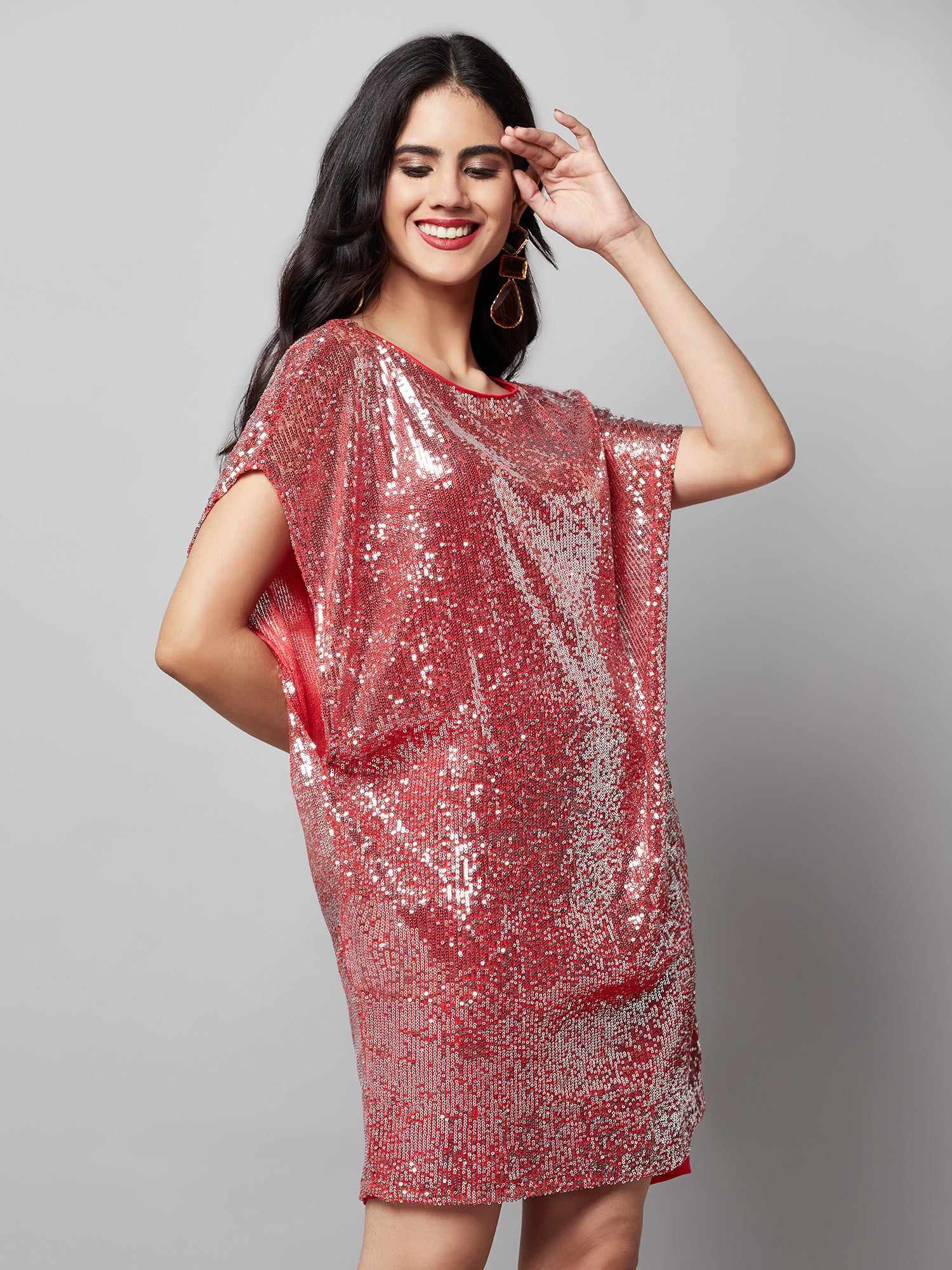 sequins cape dress