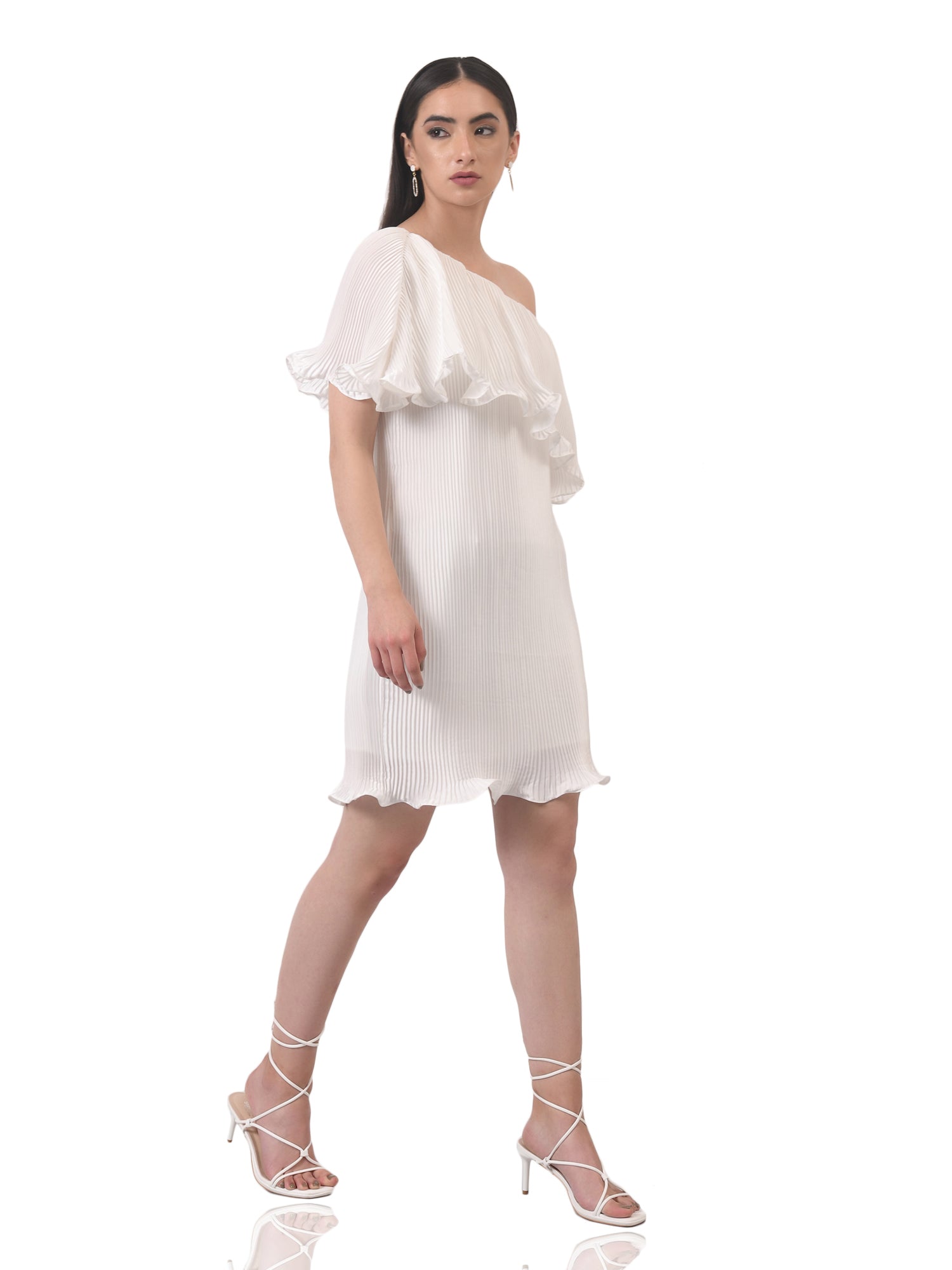 imaginative pleated white dress