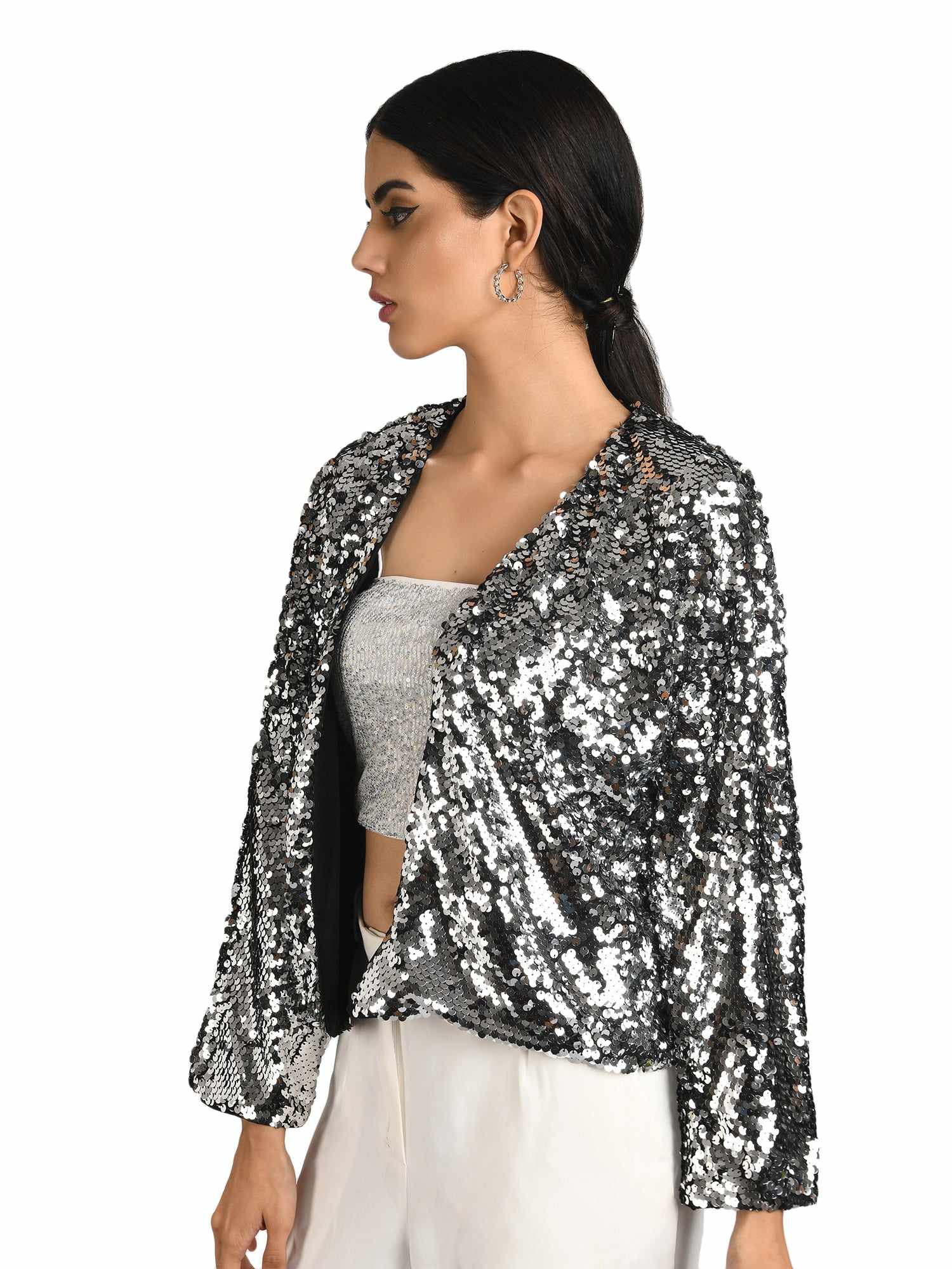 flowy jacket with sequins