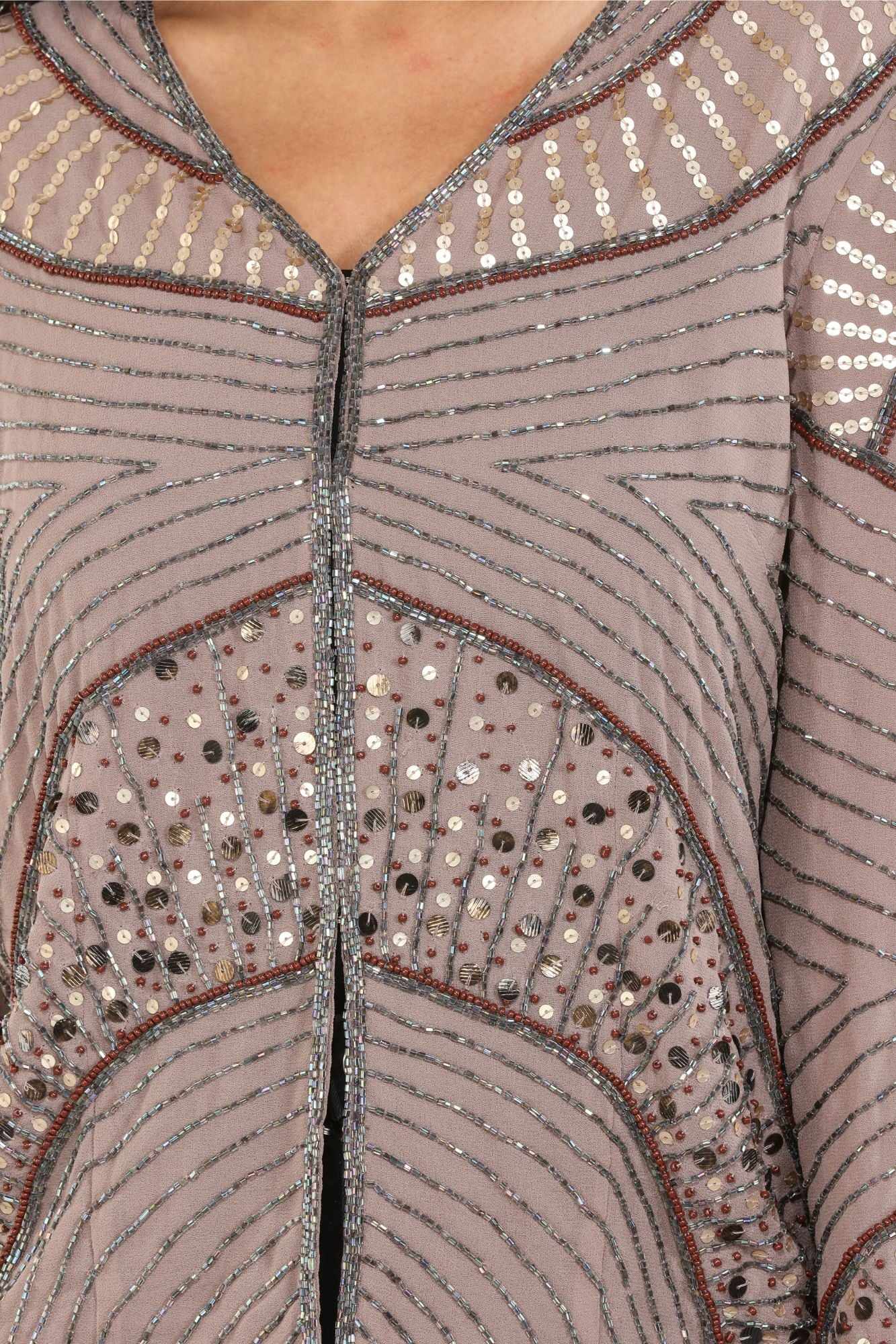 dusky nude geometric sequins blazer