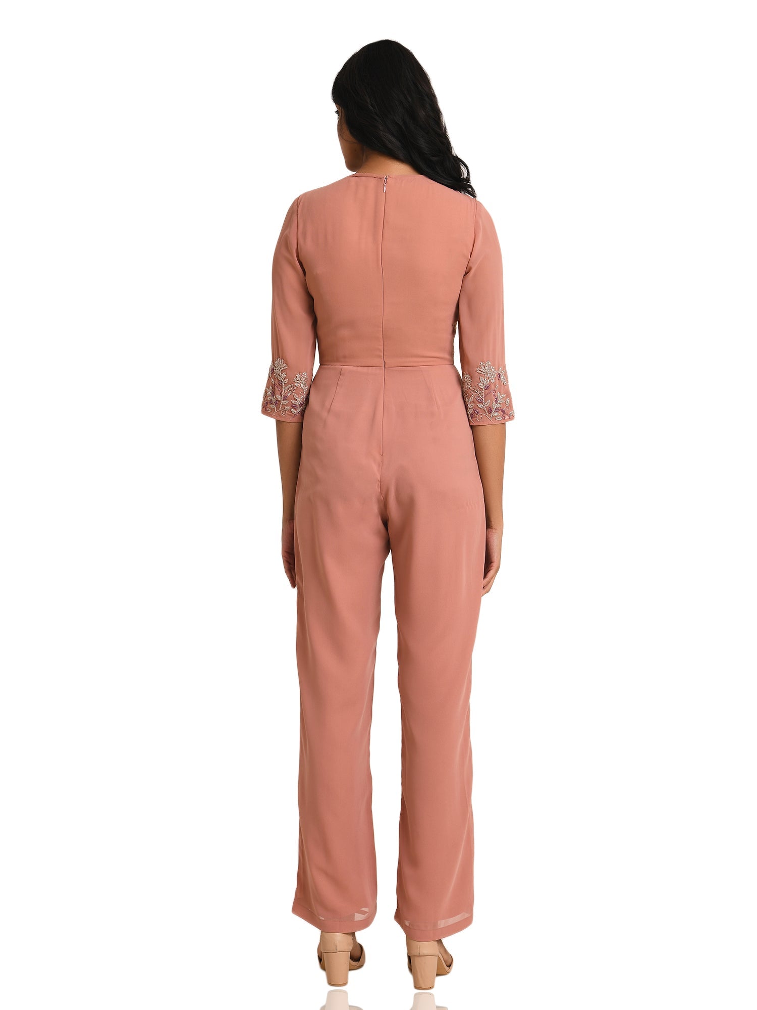 vanilla floral embroidery jumpsuit