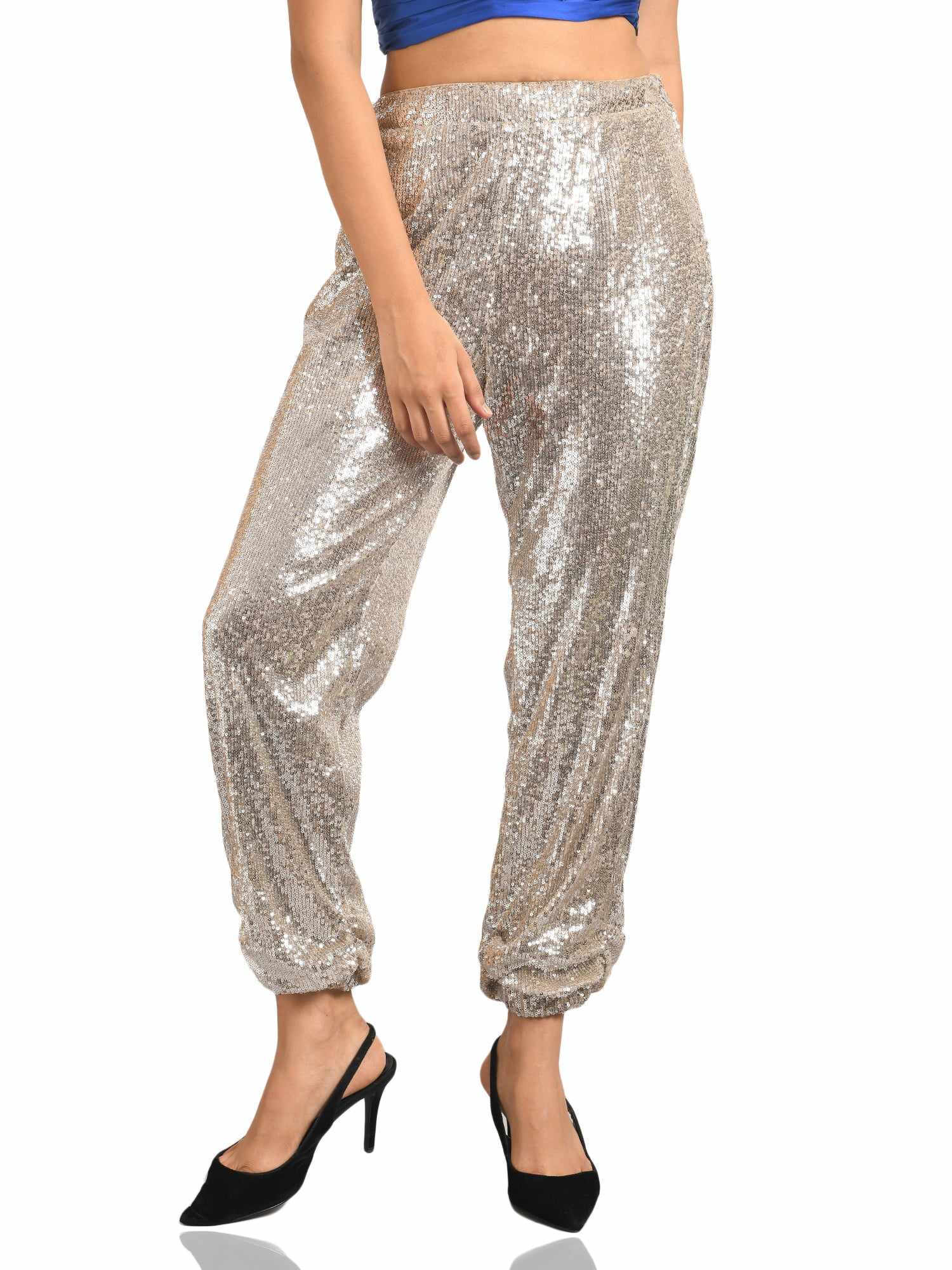 black sequined jogger