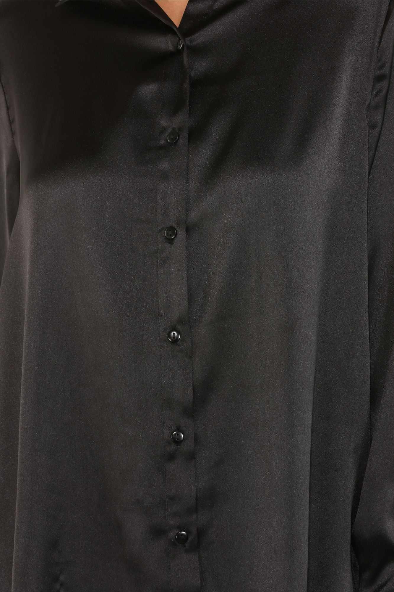 plush black satin soft shirt
