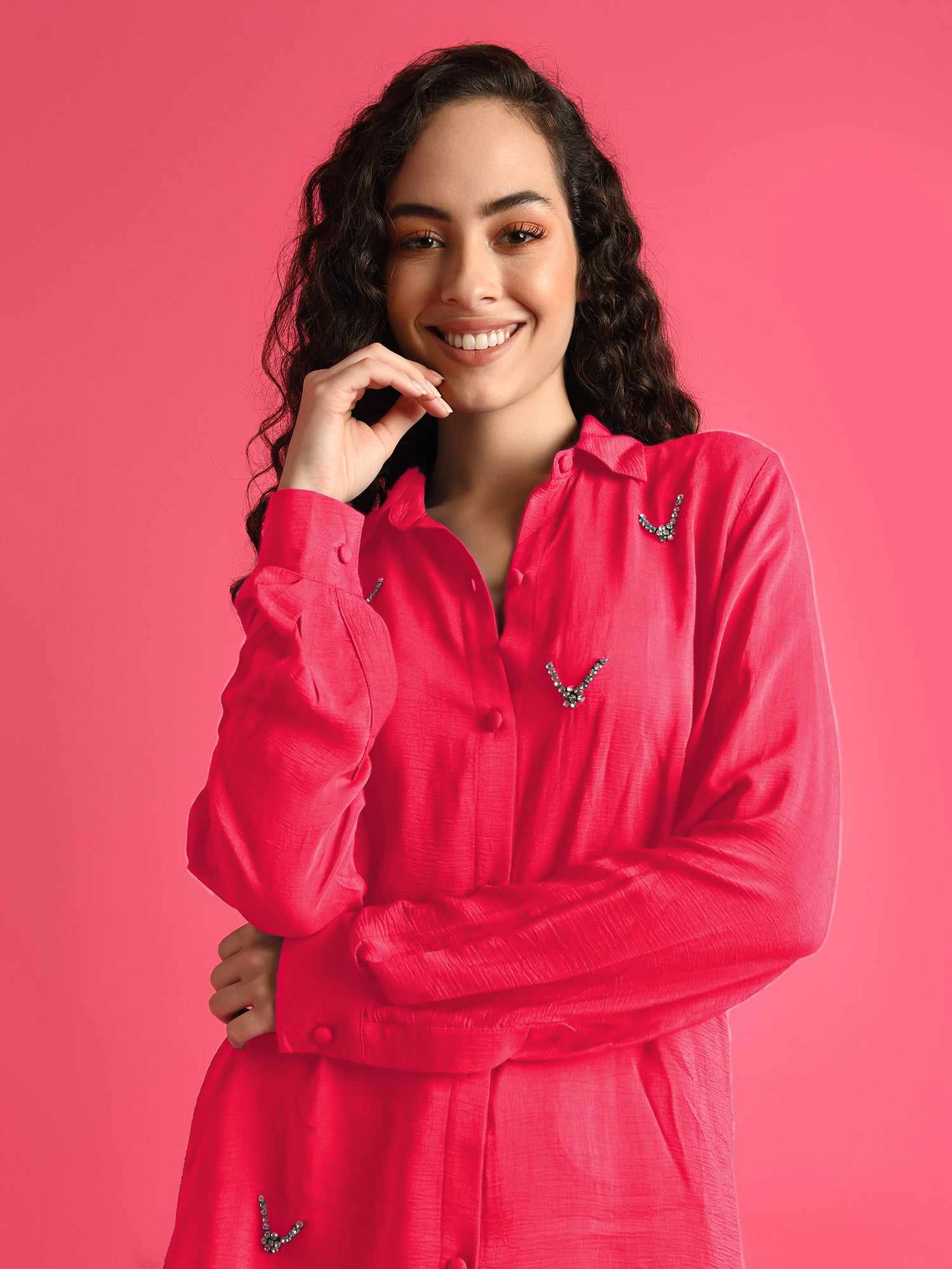 deluxe embellished pink shirt