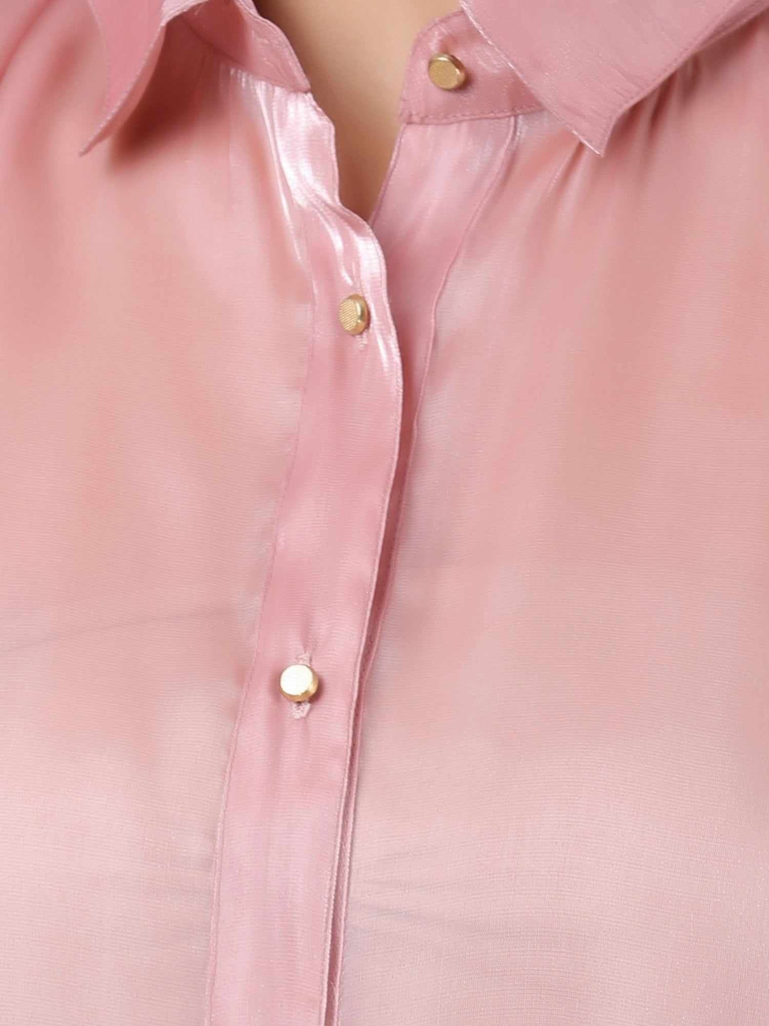 black billowy sleeved glass organza top