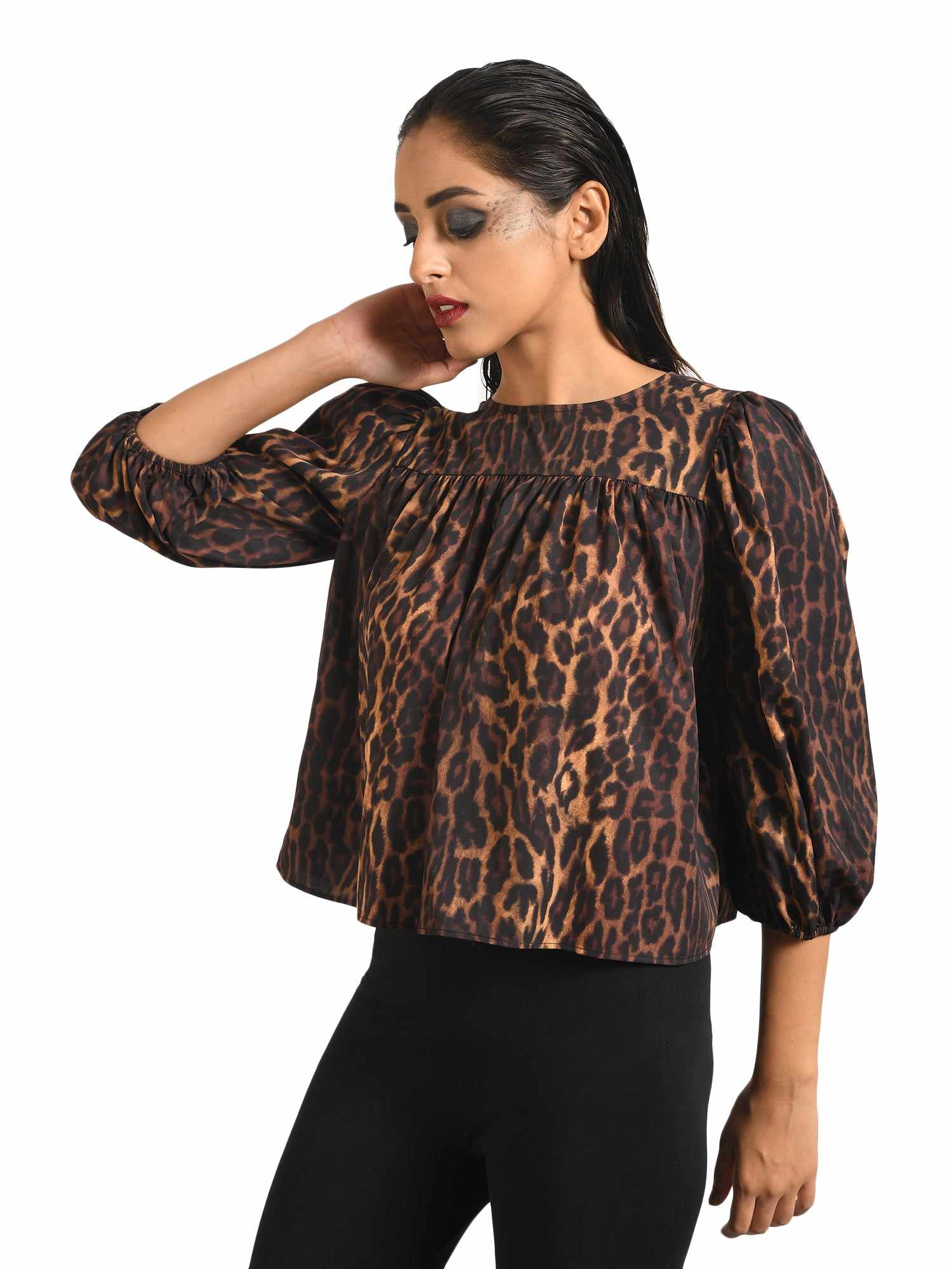 back cut leopard top