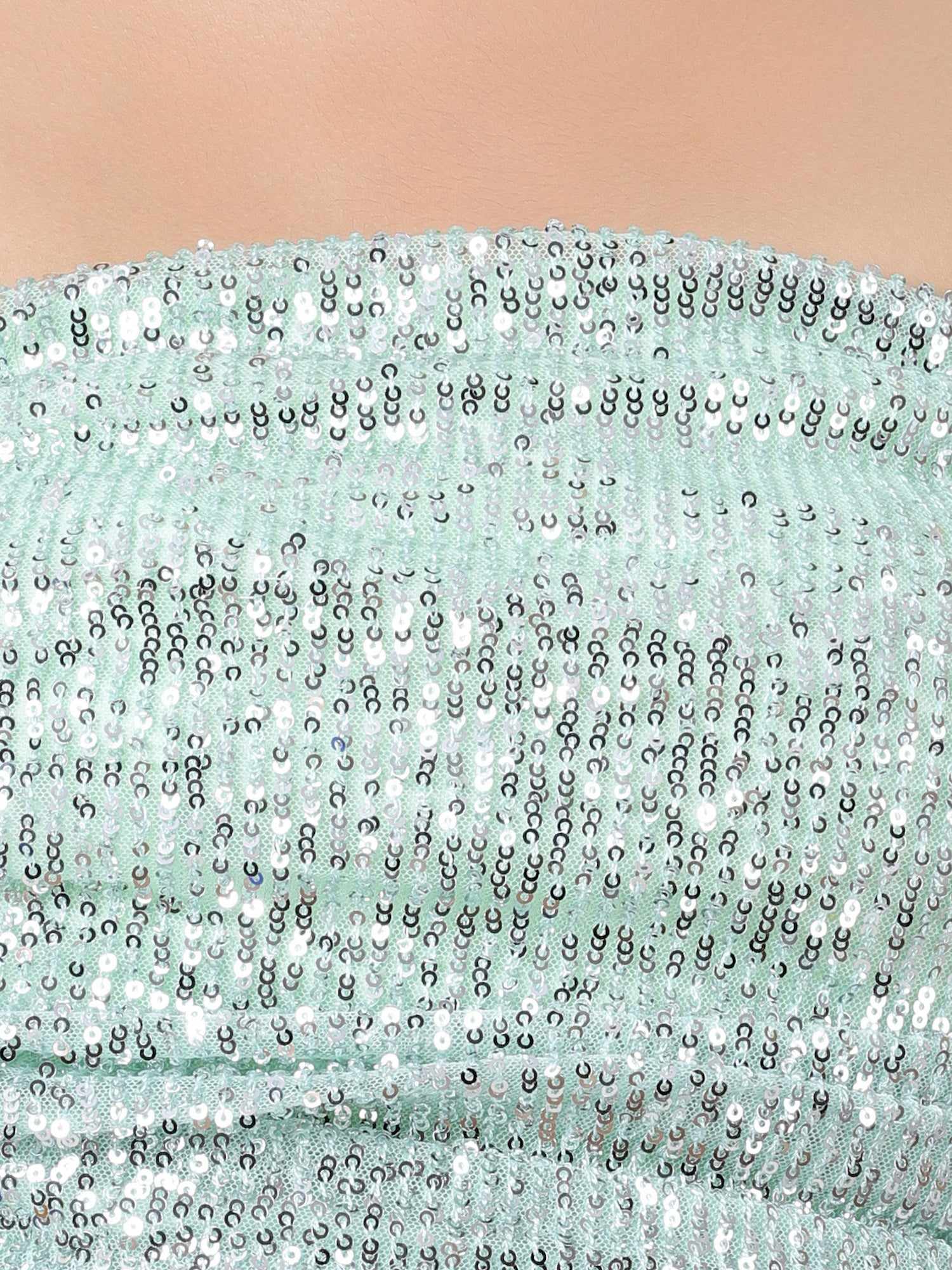 daisy doo mint green sequin peplum blouse