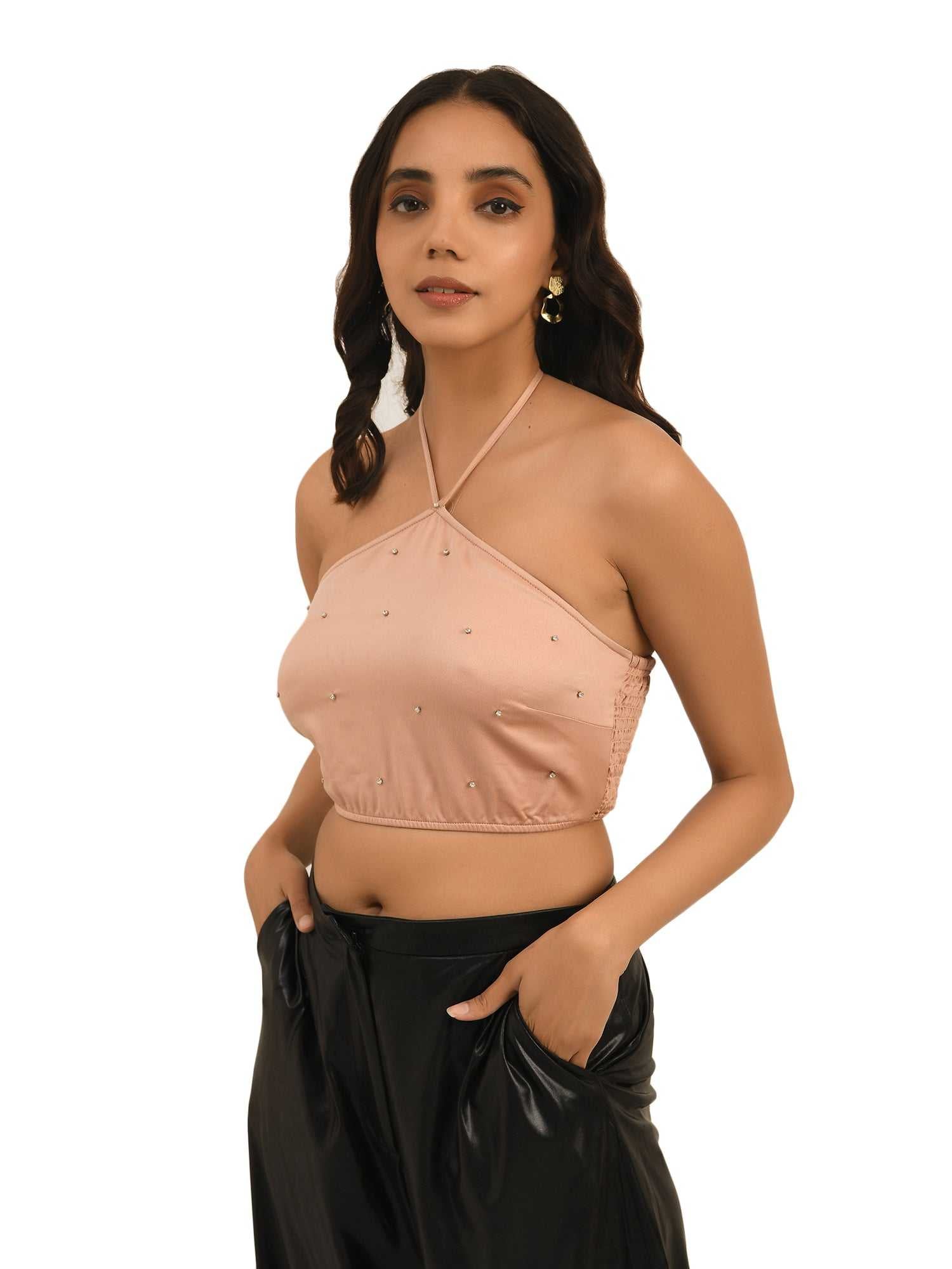 easy breezy satin crop top