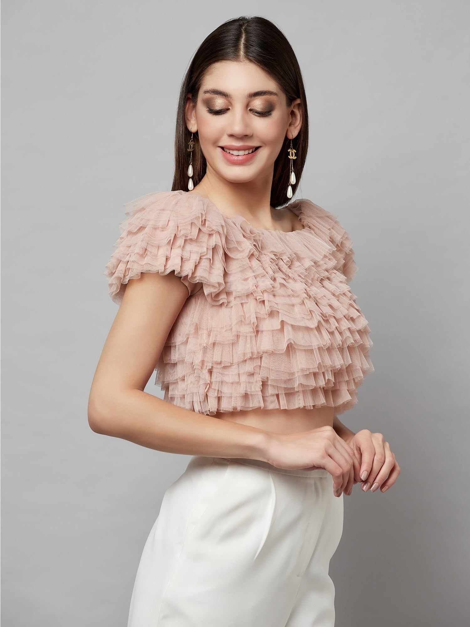 resort vacay multi layer ruffle top