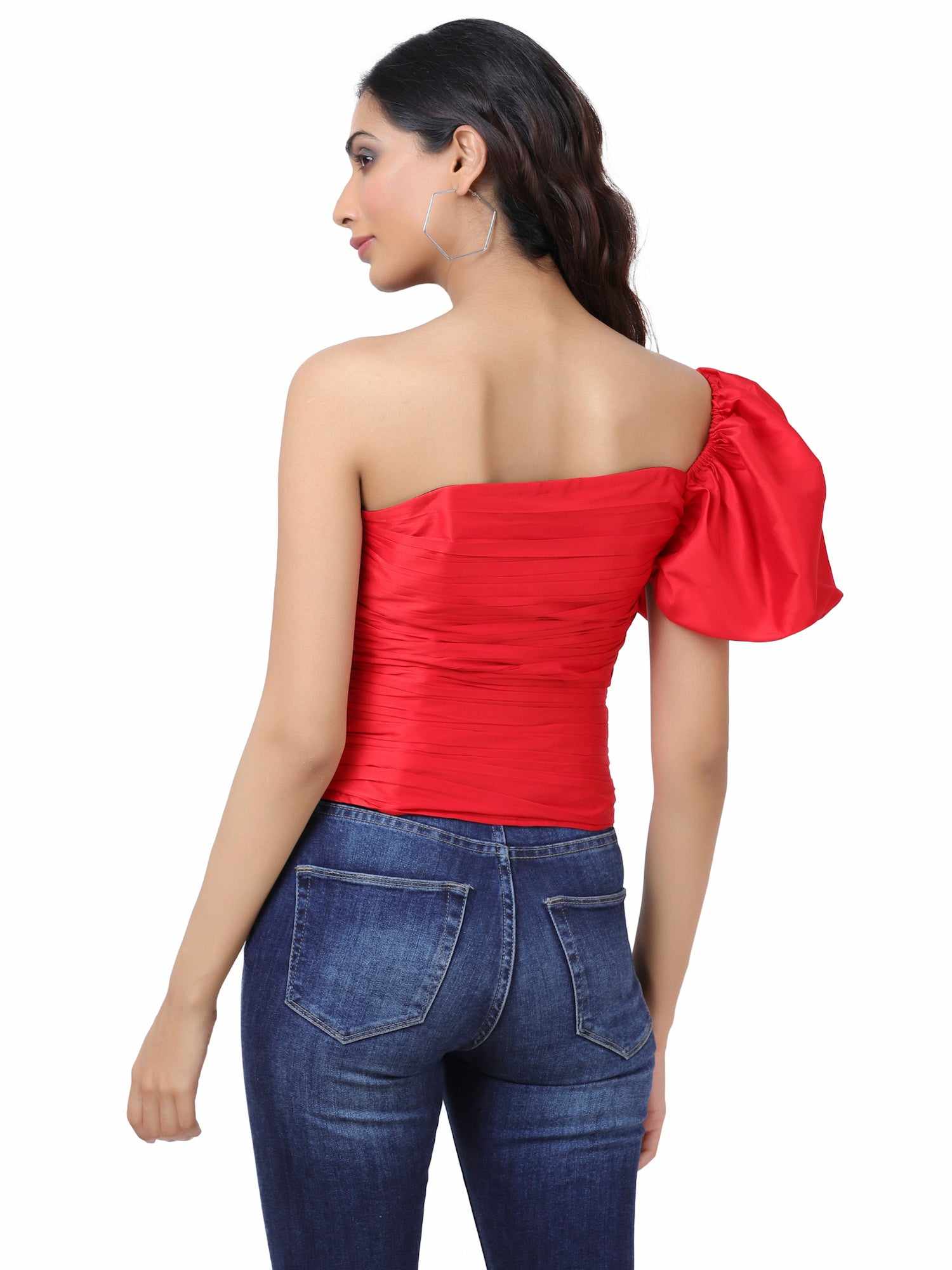love your curves red tafetta top