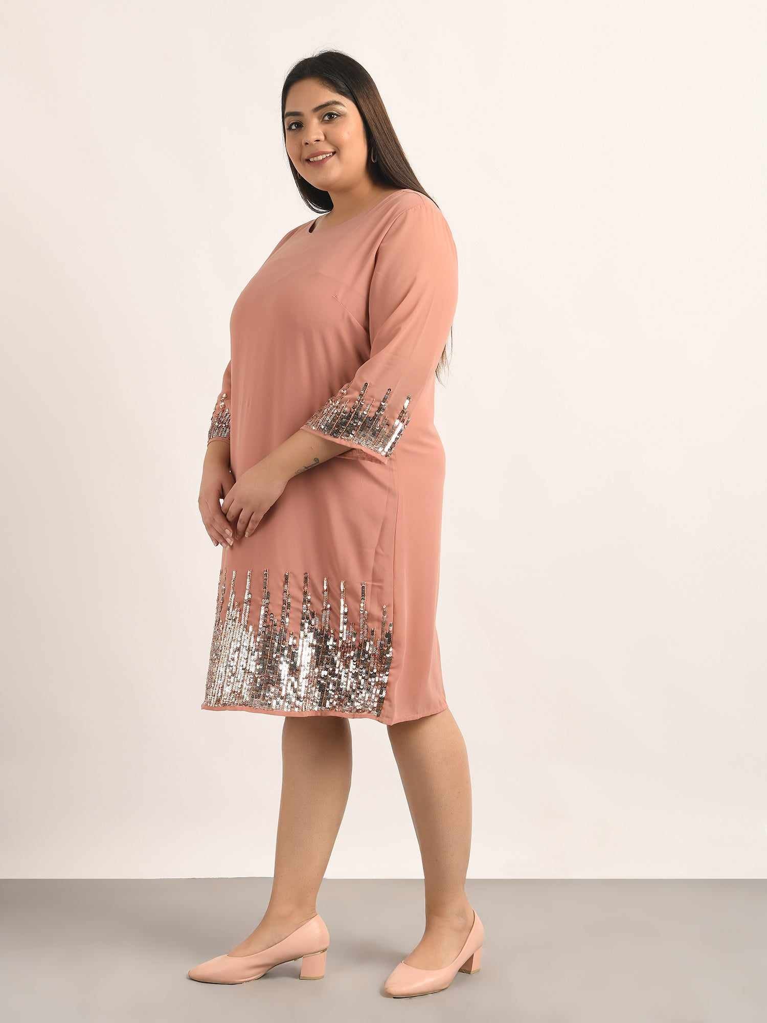 attic curves sunrise sequin dress