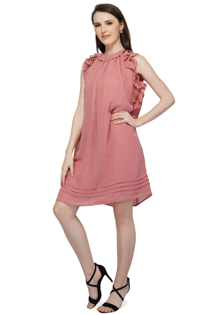sleeveless frill dress