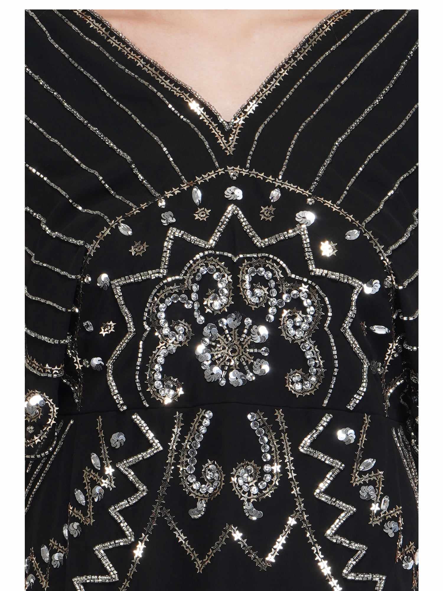 metal geometric sequin dress