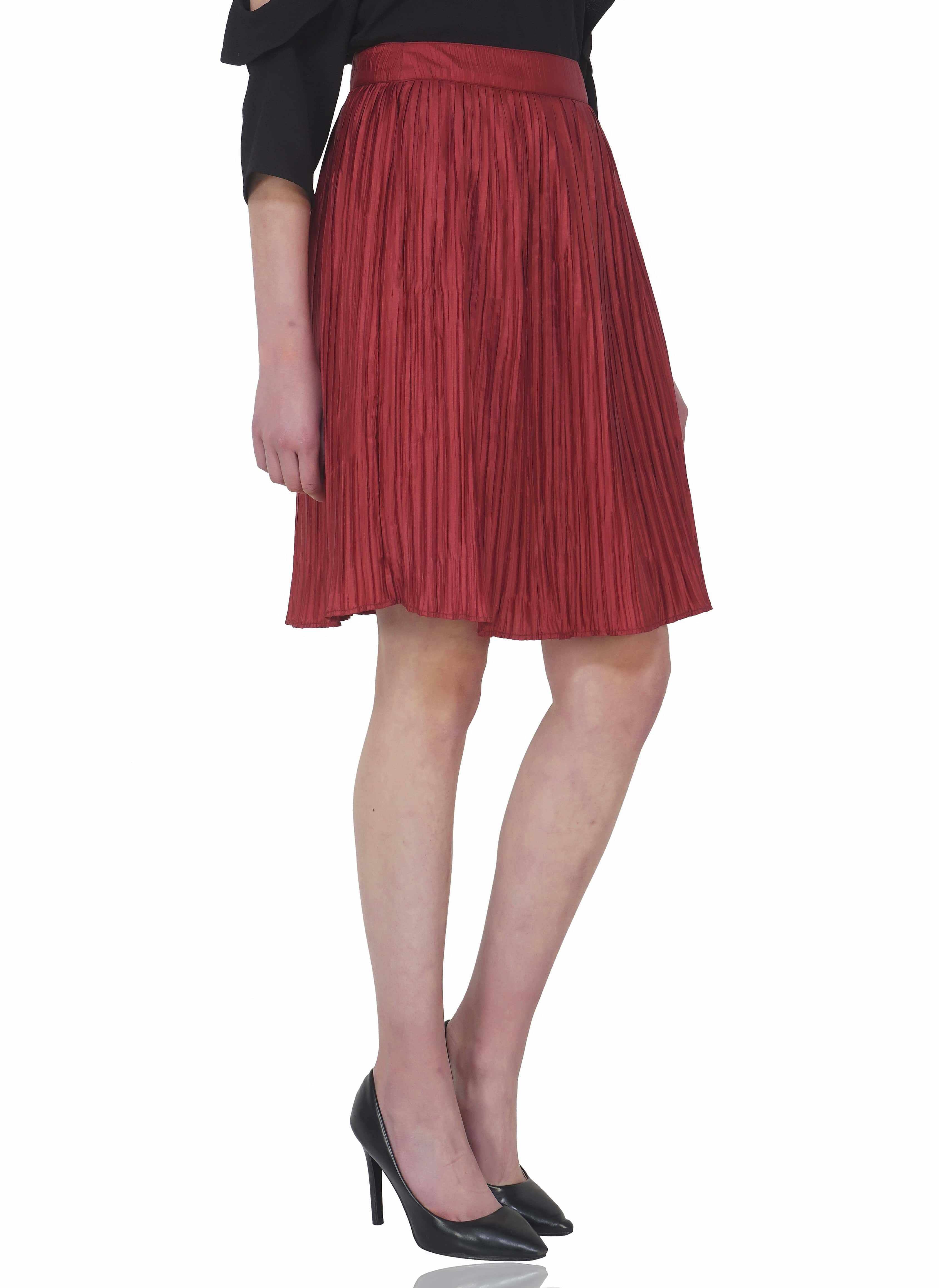 uneven pleated skirt