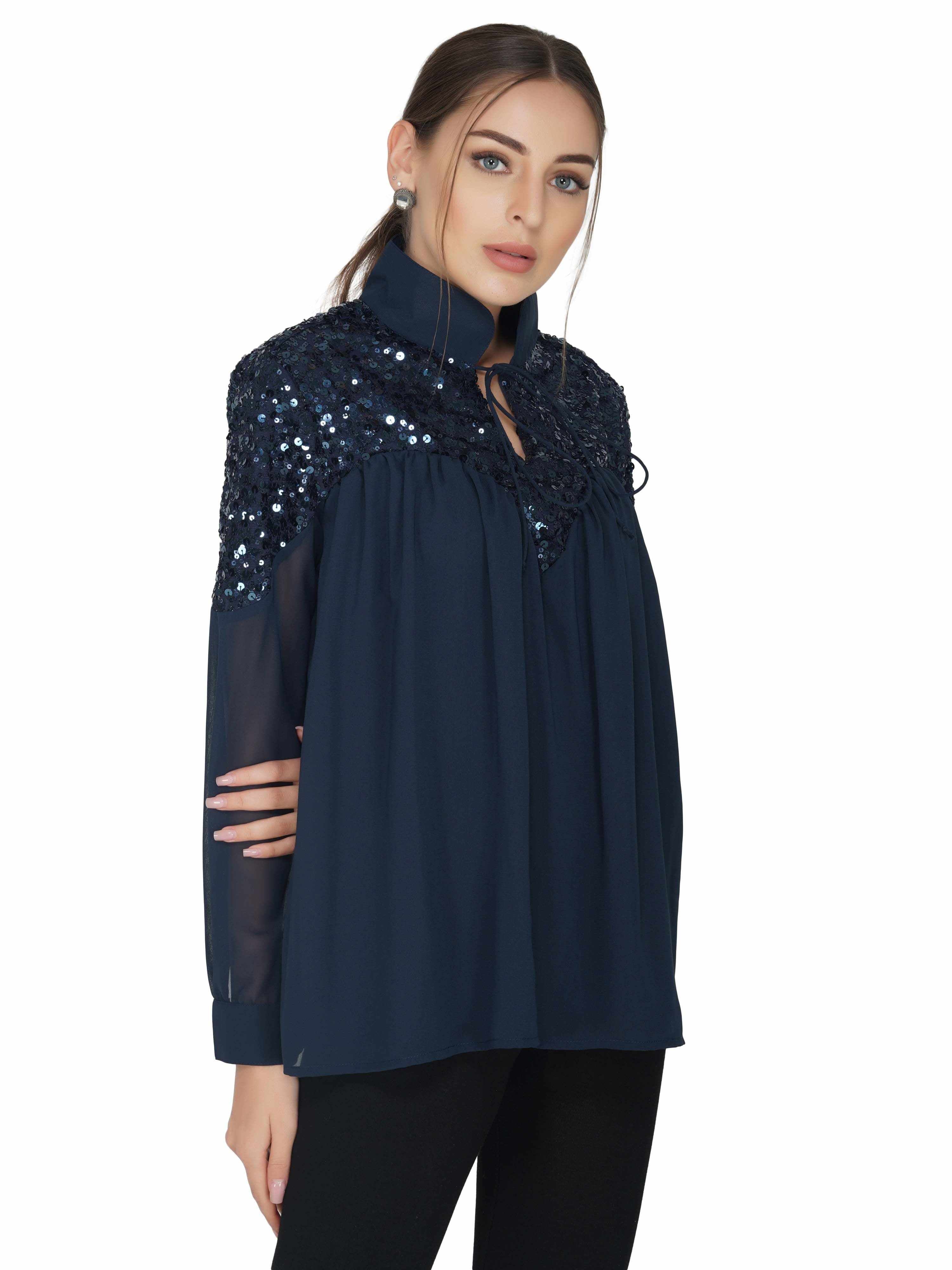 sequins yoke top