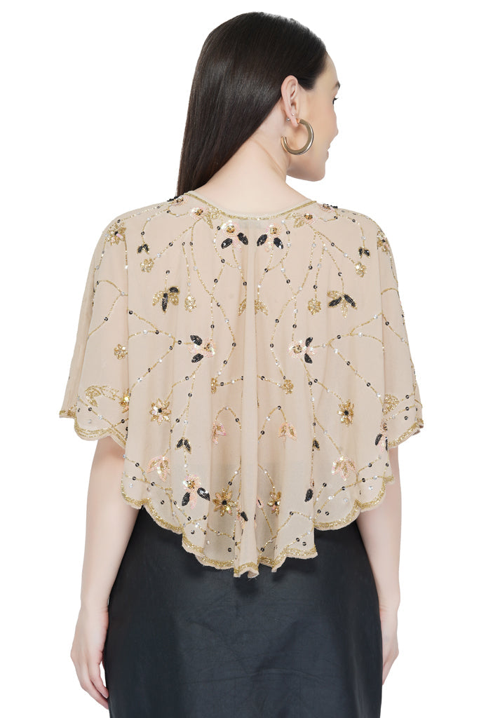 embellished grey cape