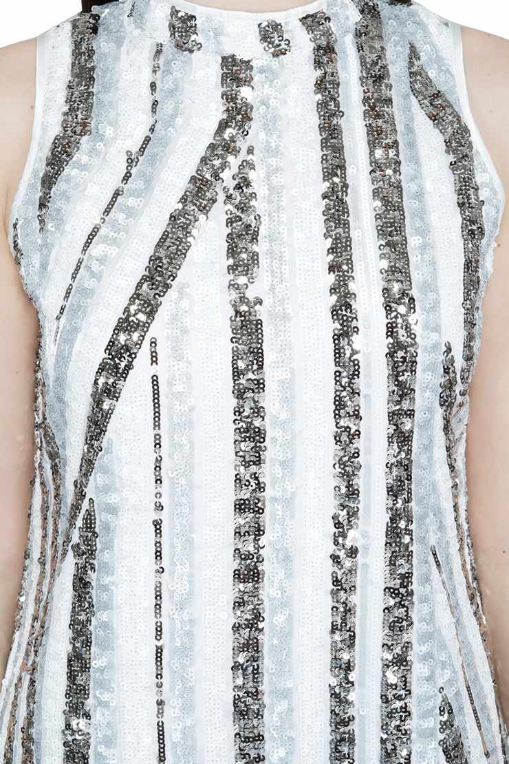 sequined geometric pattern party mini