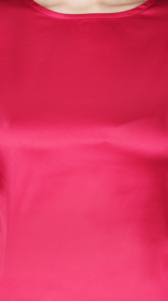 drama red satin dress