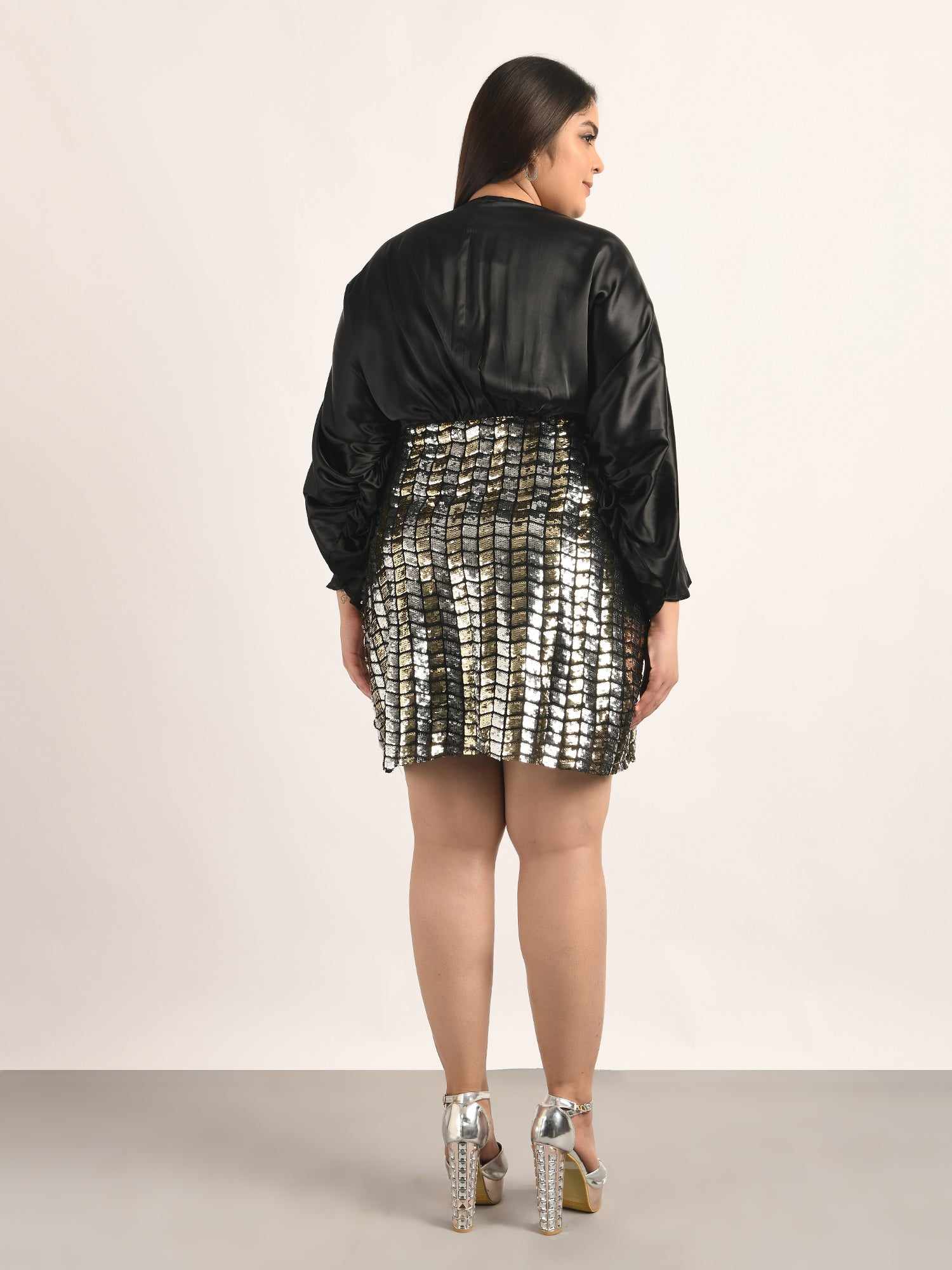 attic curves shimmer it real embellished dress