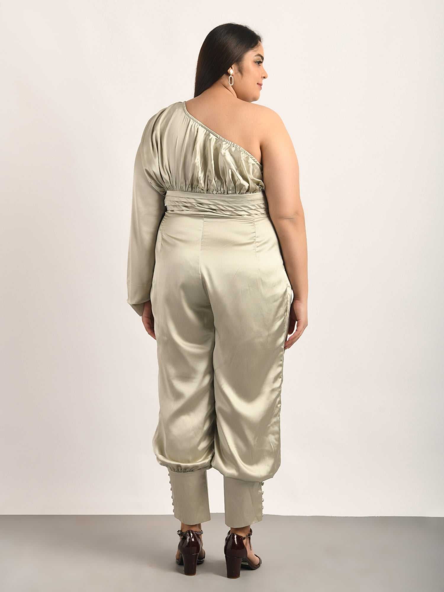 attic curves shining star silver jumpsuit