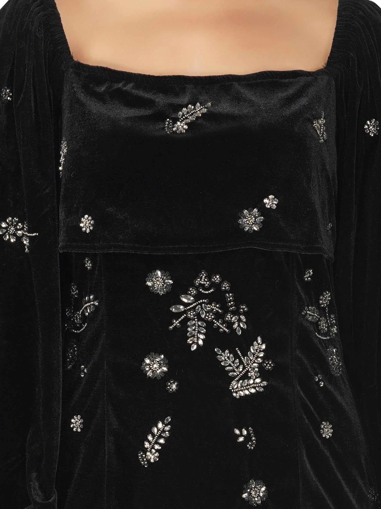 hazel embellished velvet mini dress