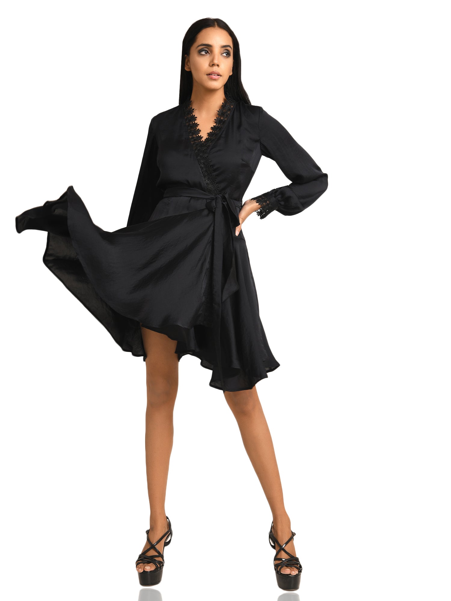 thats a wrap black stain dress